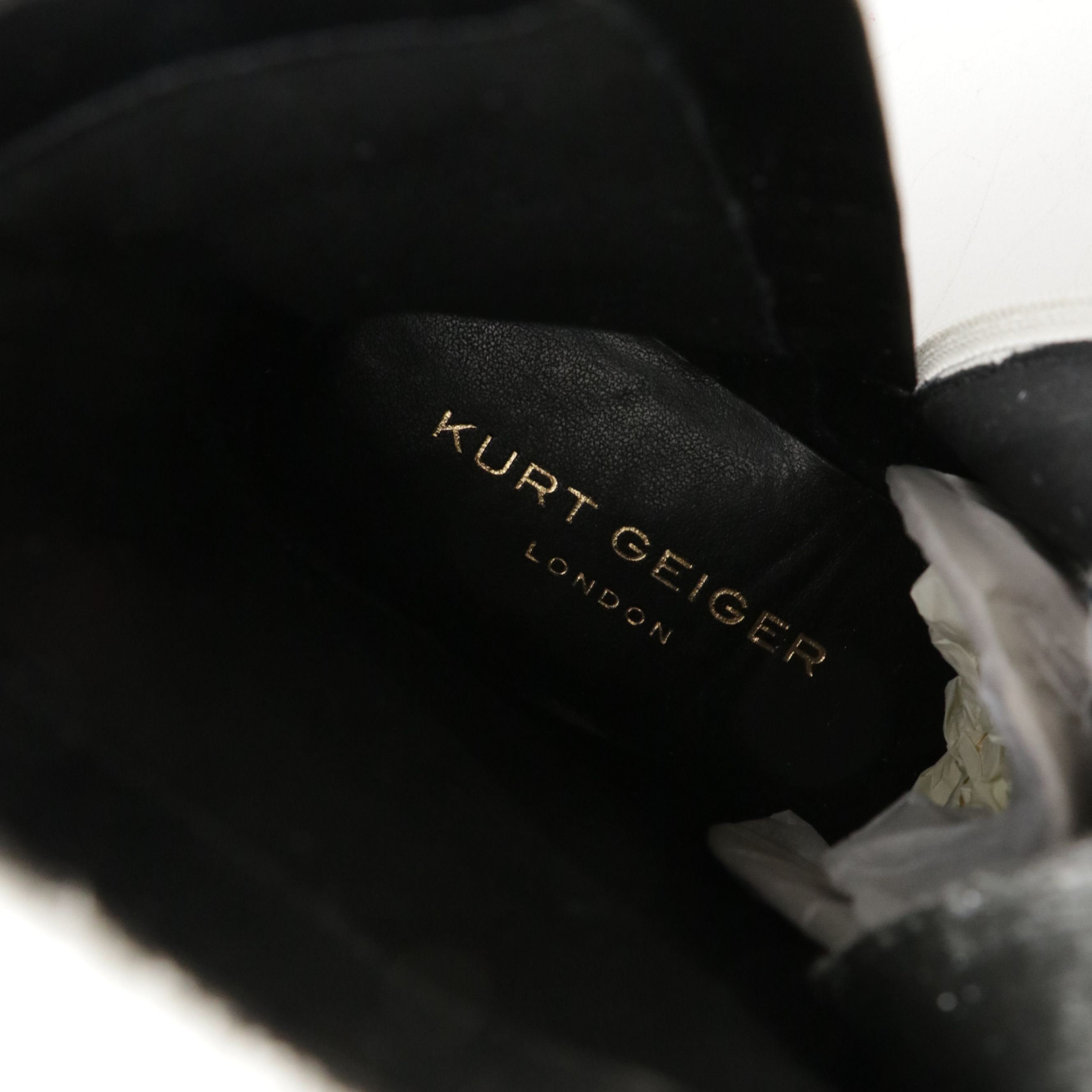 Kurt Geiger Sutton Eye Embellished Combat Boot in Silver