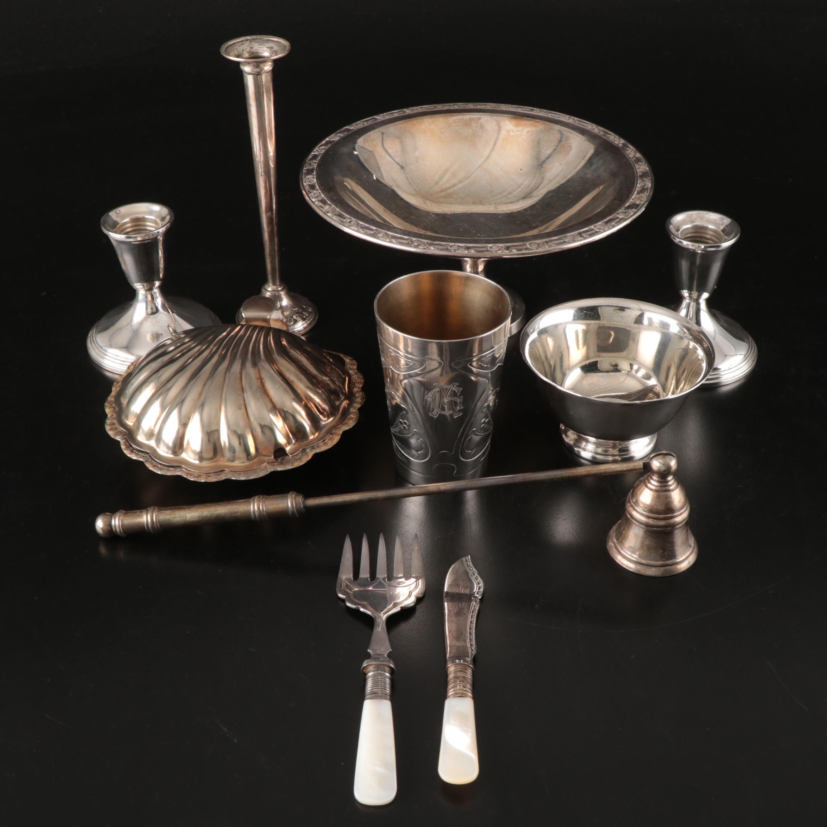 German 800 Silver Cup, Reed & Barton Sterling Bowl, and More Table Accessories