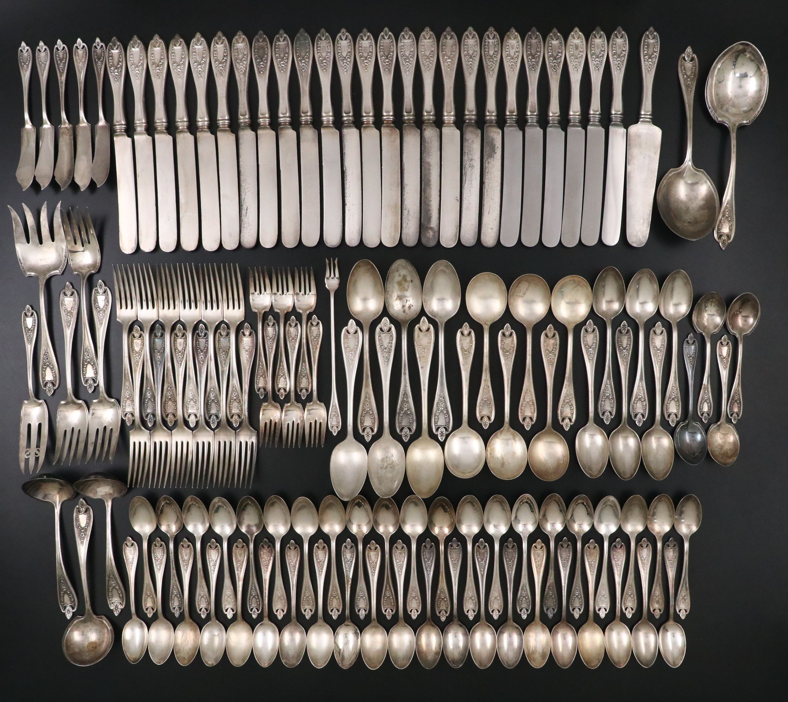 Rogers Bros. "Old Colony" Silver Plate Flatware and Serving Utensils, 1911-1973