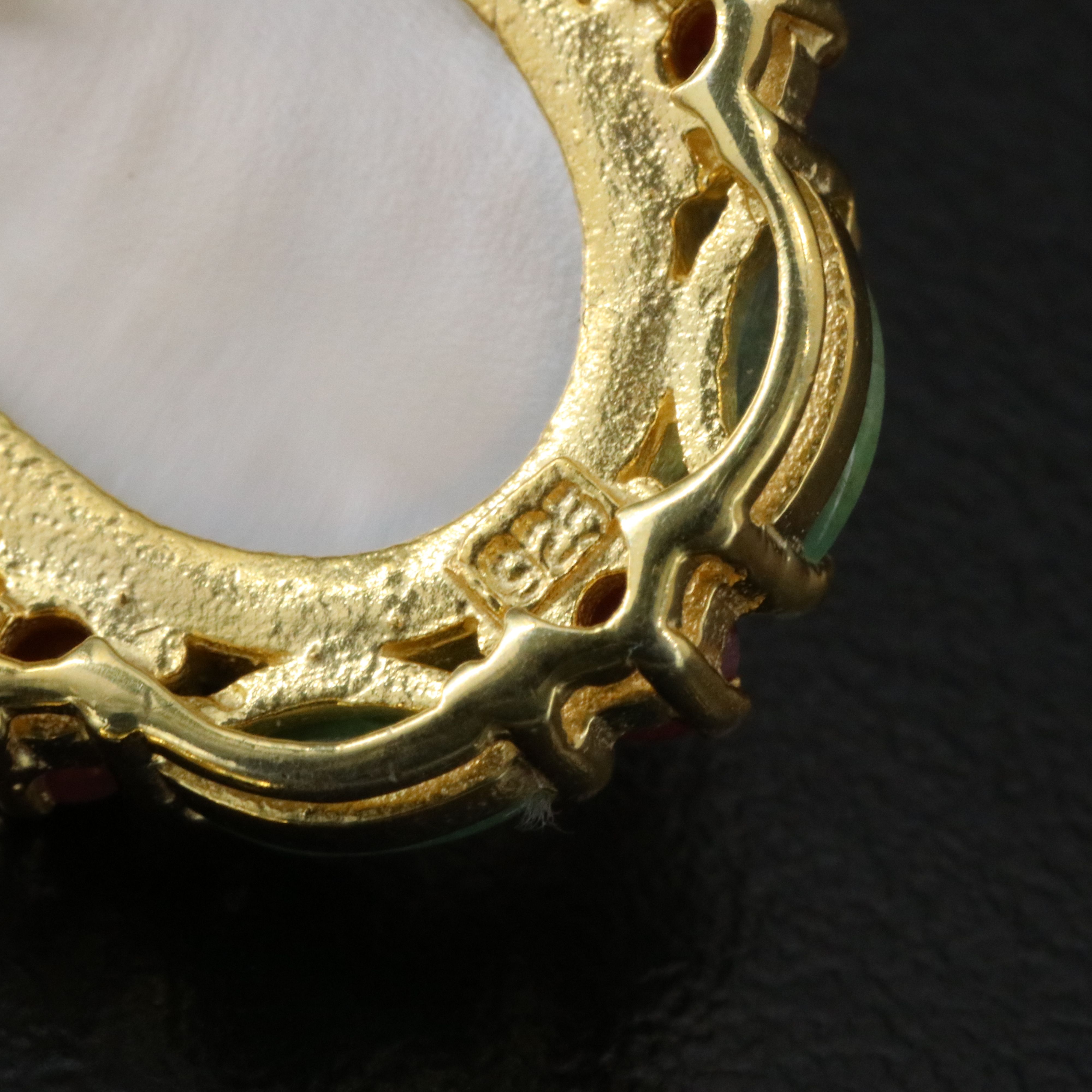 Sterling Faux Pearl, Ruby and Amethyst Button Earrings