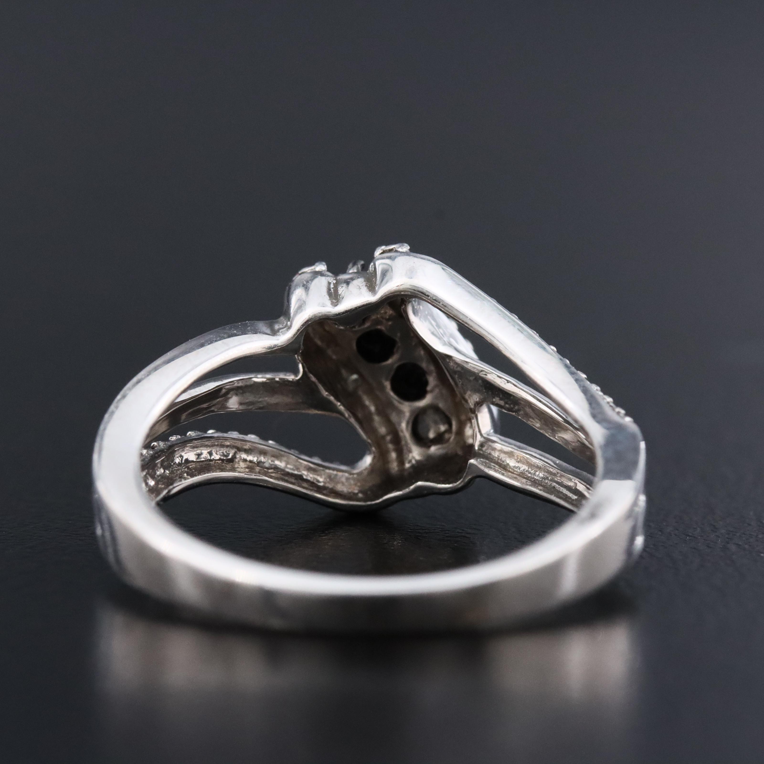 Sterling Fancy Black Diamond Ring