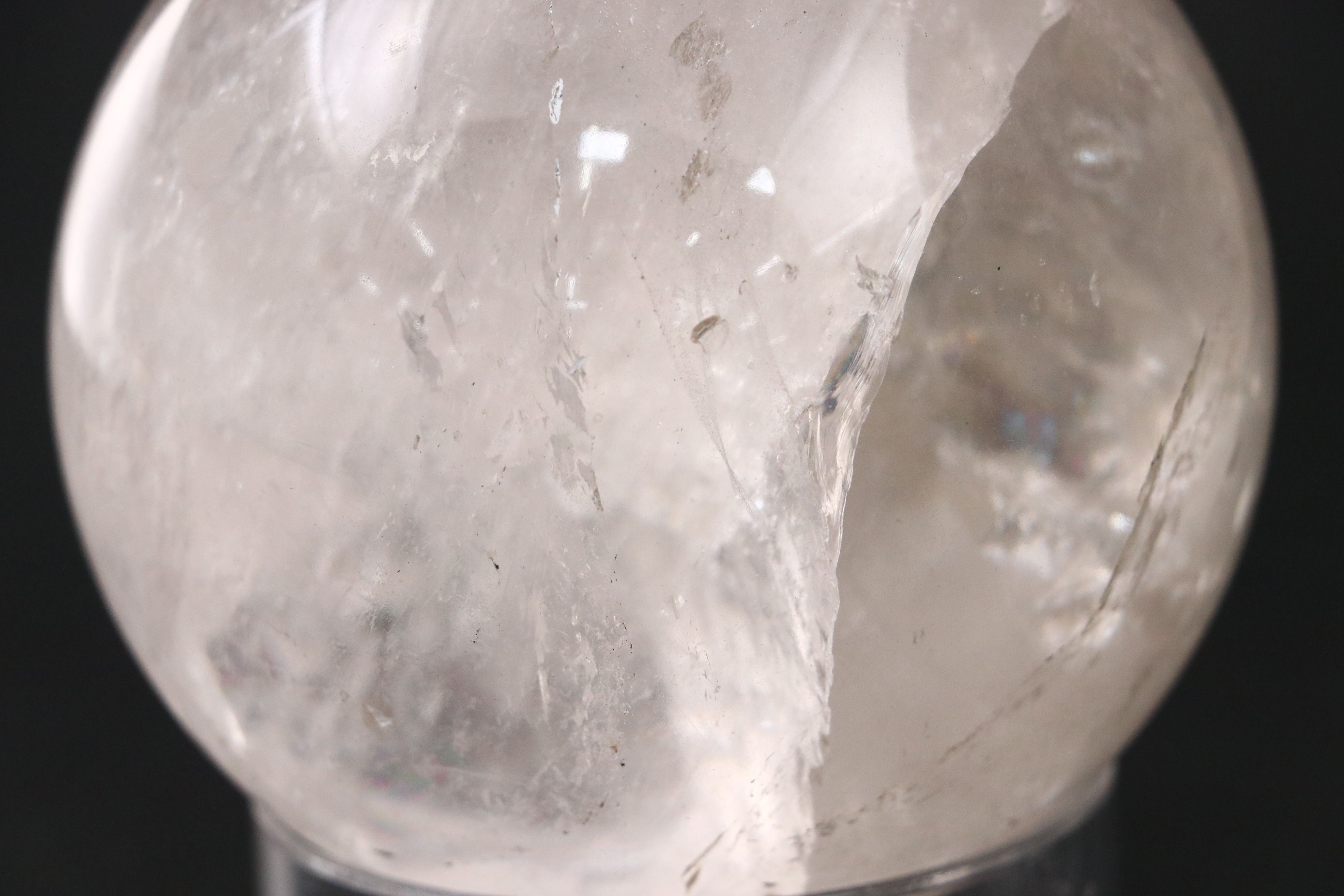 Polished Quartz Spheres with Display Stands