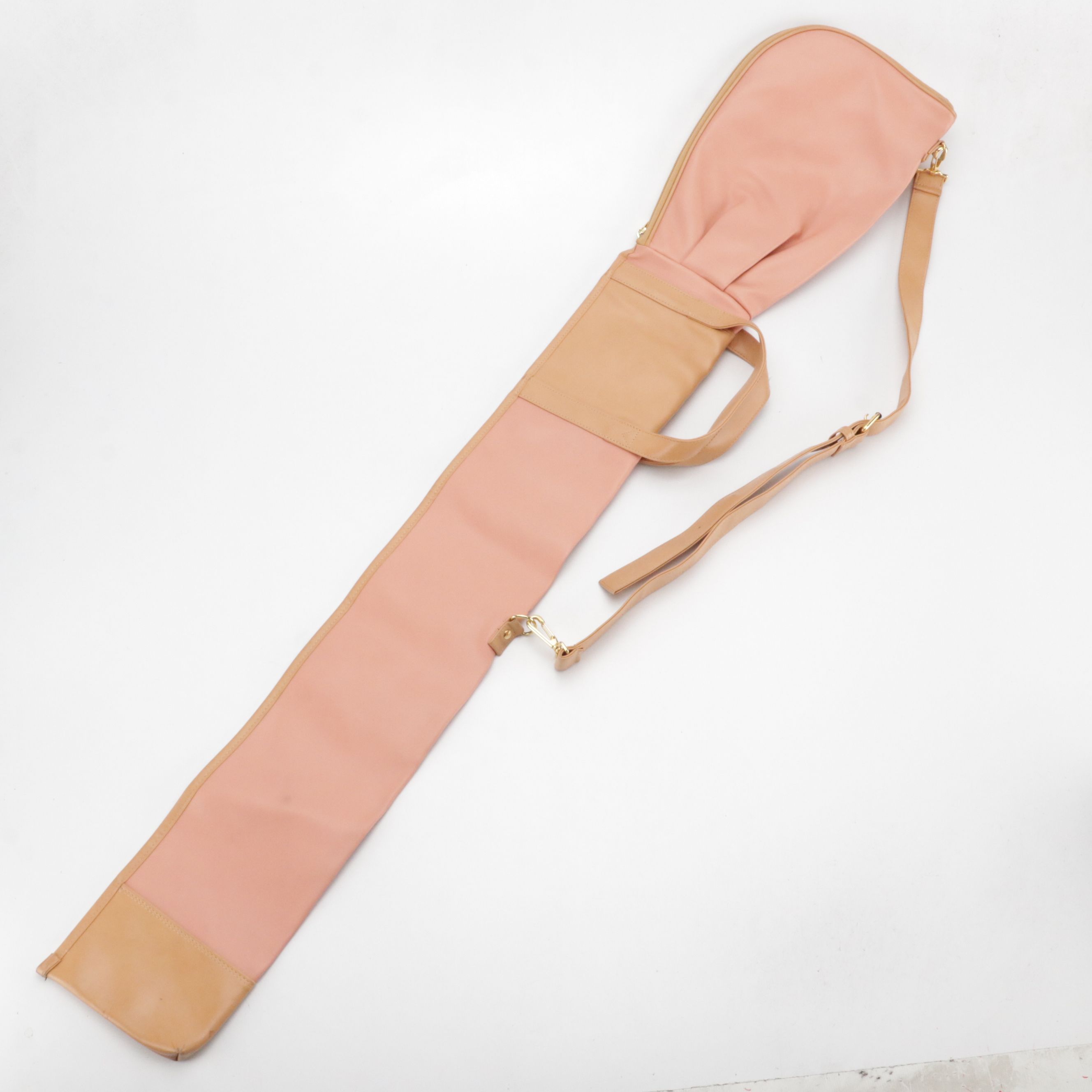 Chloé Two-Way Golf Club Holder in Salmon and Tan Leather