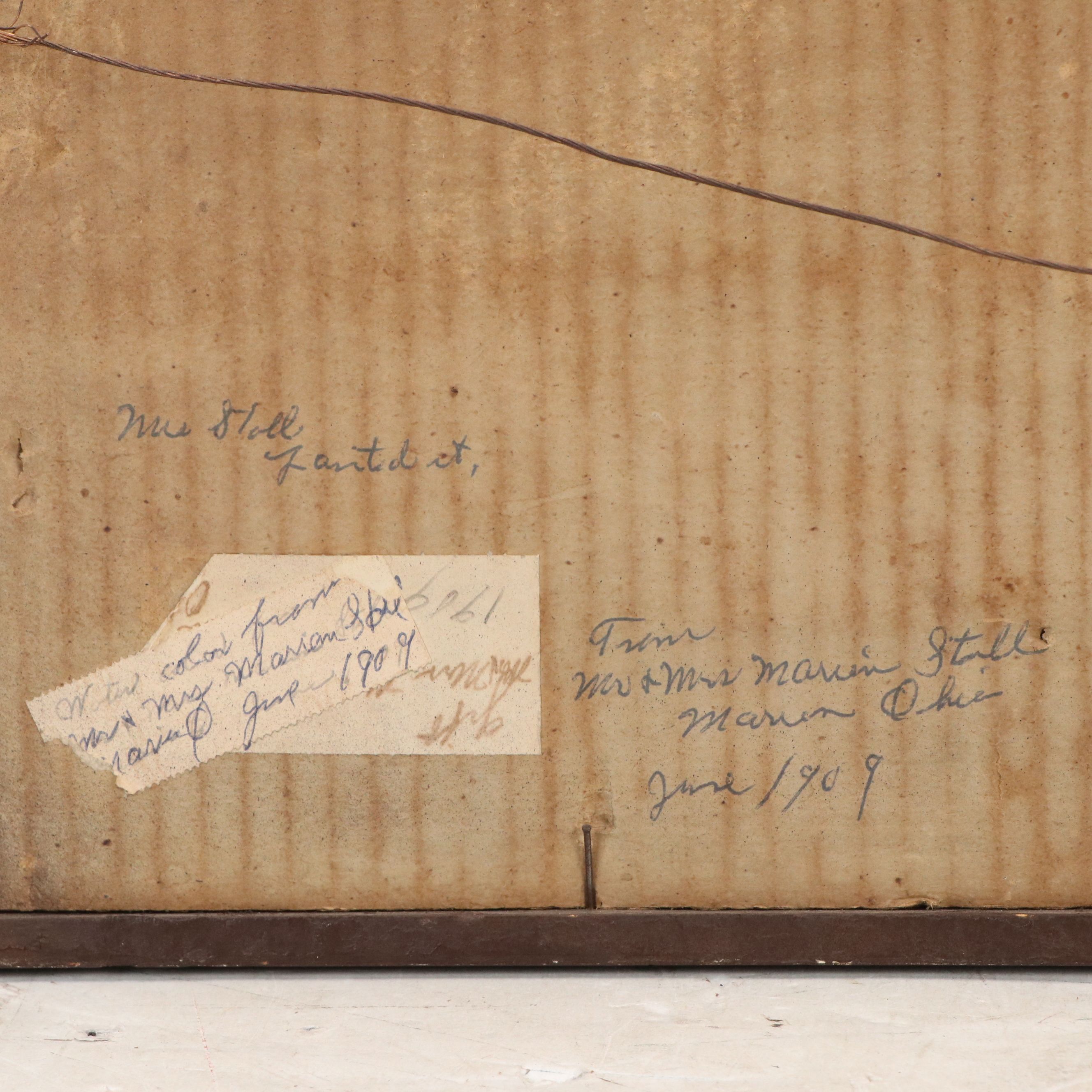 Farm Landscape Watercolor Painting, Circa 1910