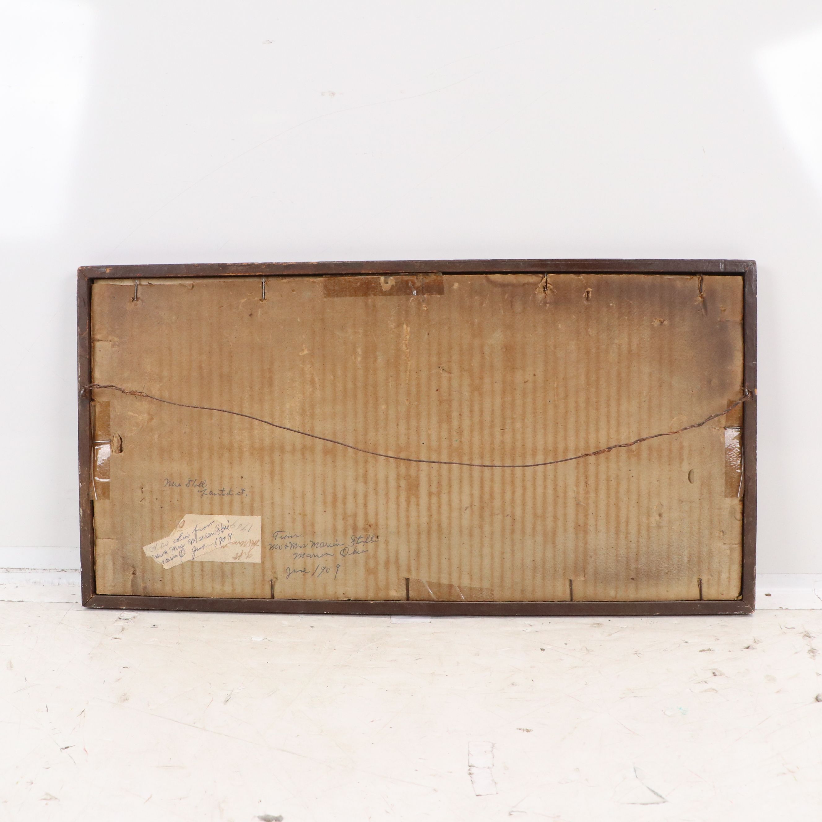 Farm Landscape Watercolor Painting, Circa 1910