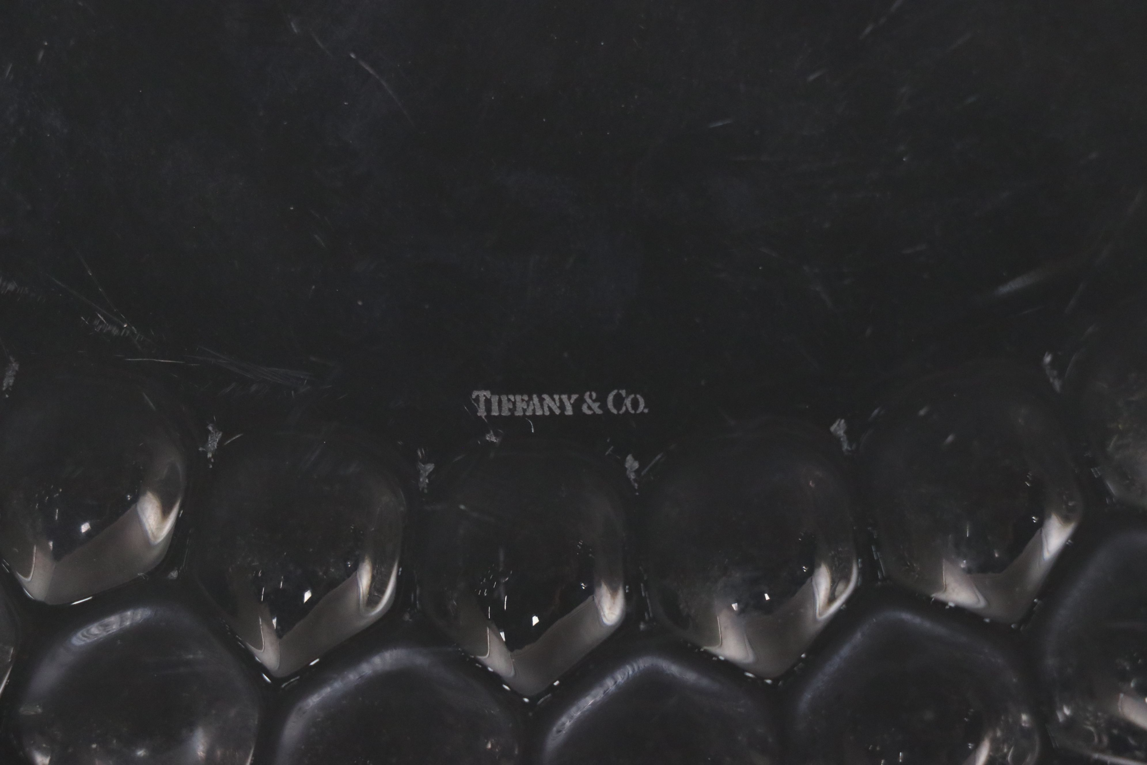 Tiffany & Co. Honeycomb Chargers with Val St. Lambert Commemorative Plates