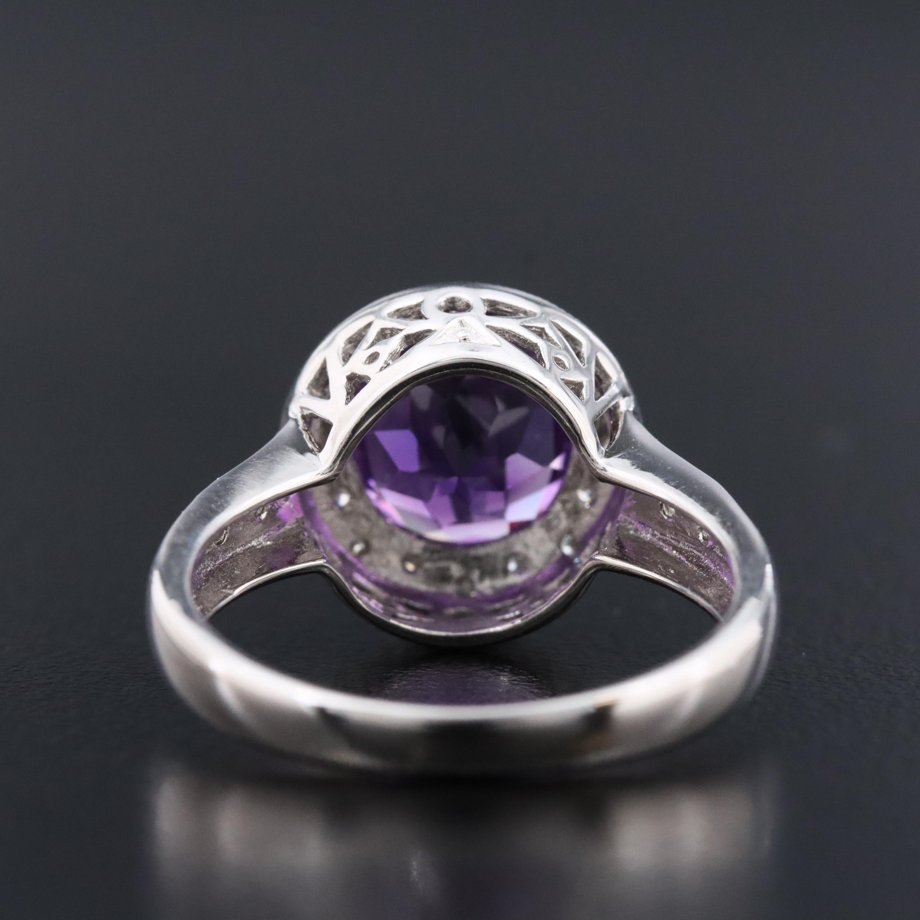 14K Amethyst and Diamond Ring