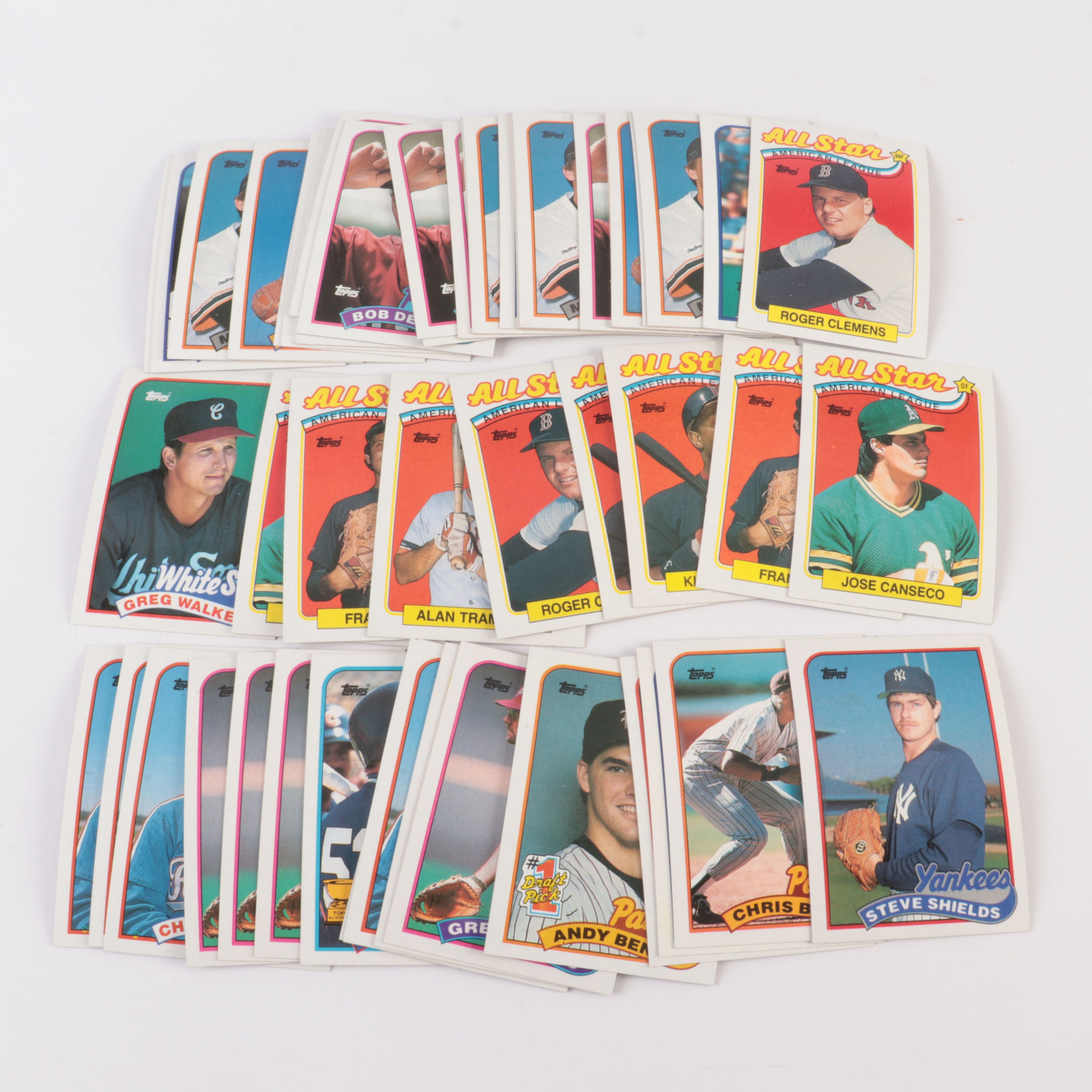 Ten 1989 Topps Baseball Card Vending Packs and More
