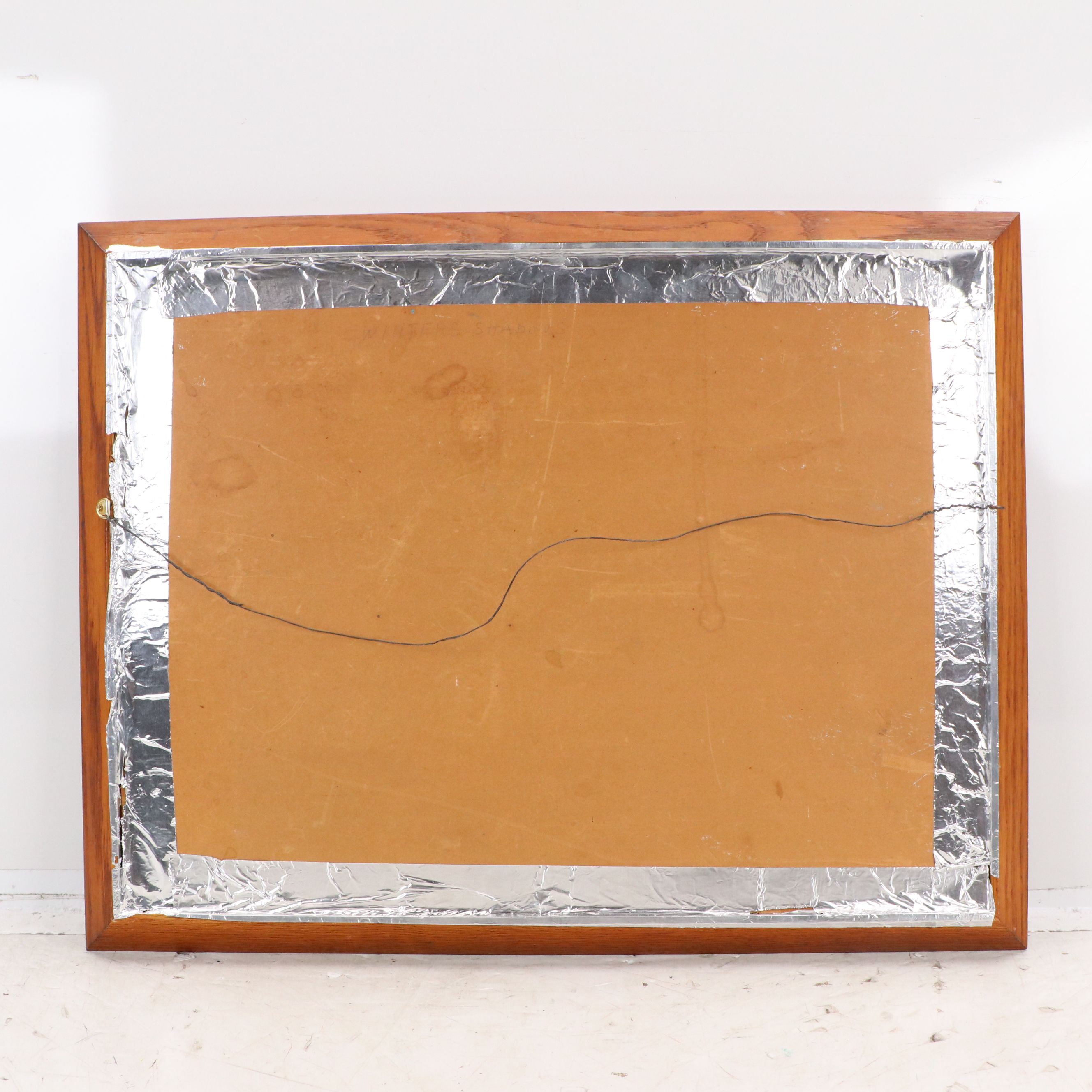 Oil Painting of Wintry Neighborhood Scene, Mid-20th Century