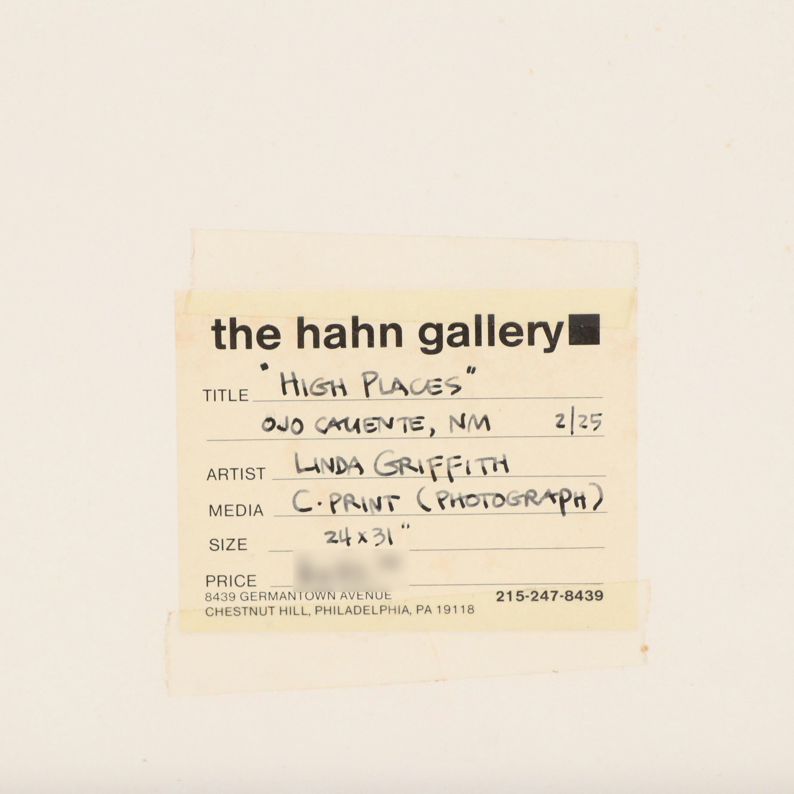 Linda Griffith Chromogenic Photograph "High Places," Late 20th to 21st Century