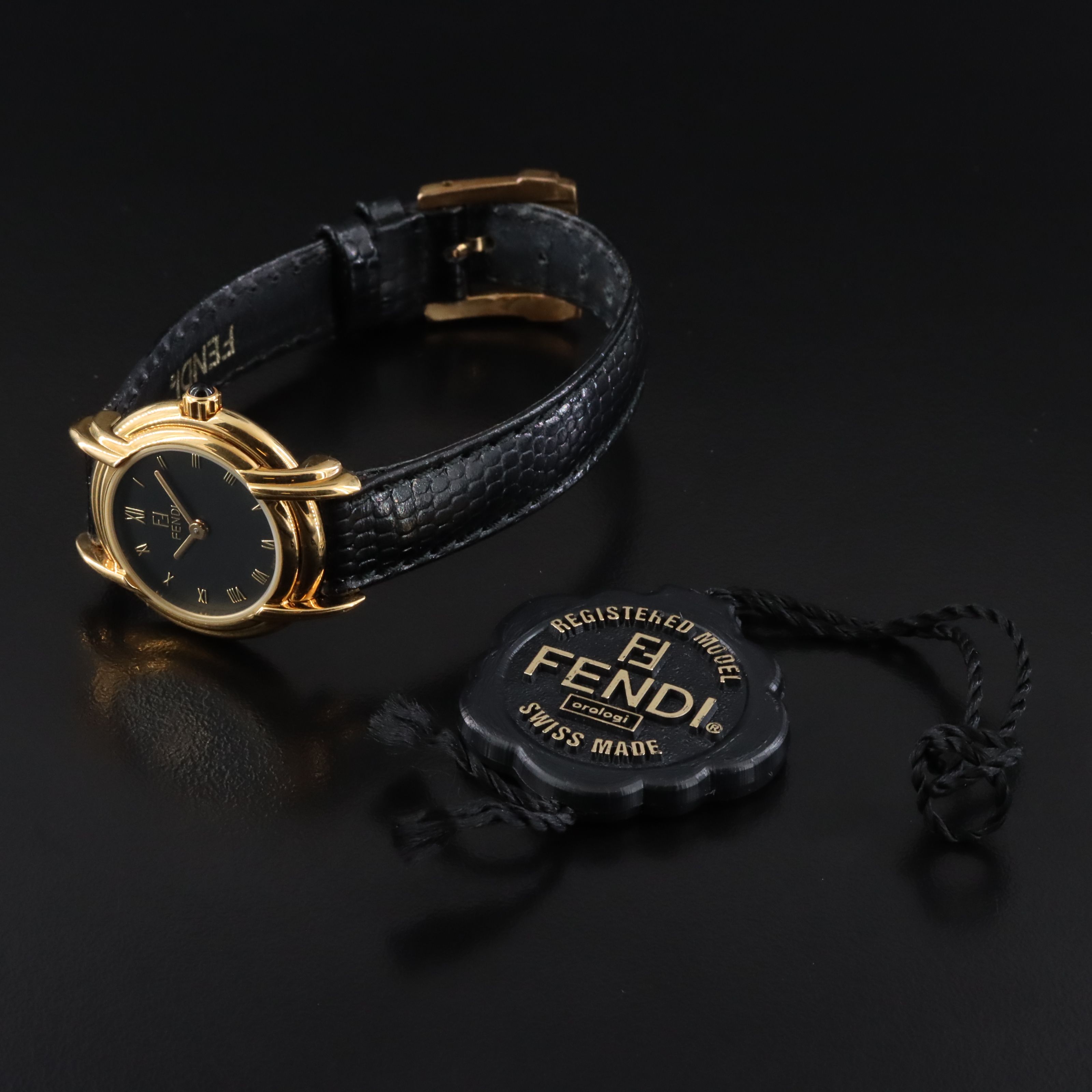 Fendi 300L Black Dial Swiss Quartz Watch