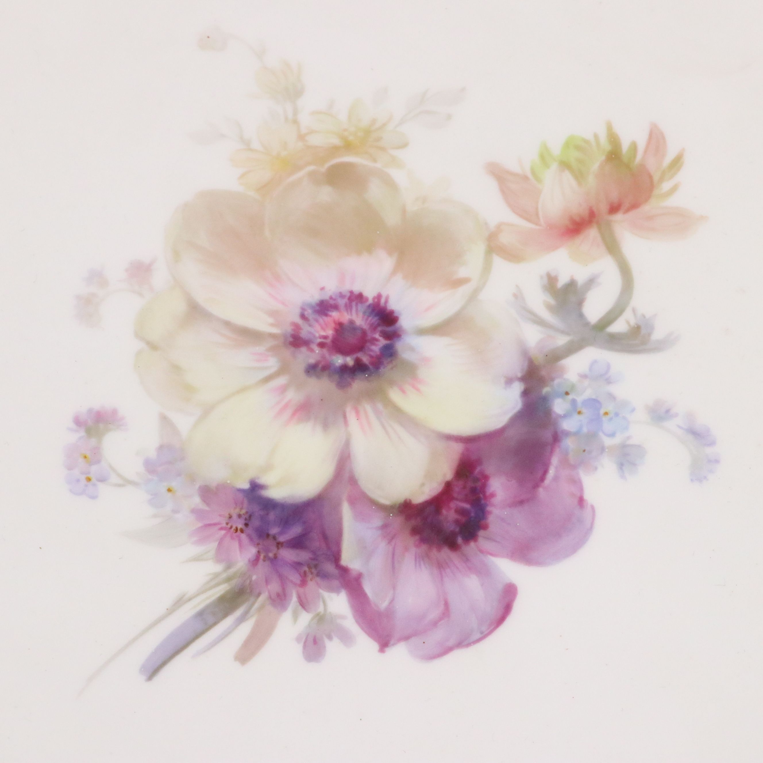 KPM Floral Gold Gilt Porcelain Cake Stand with Creamer and Sugar