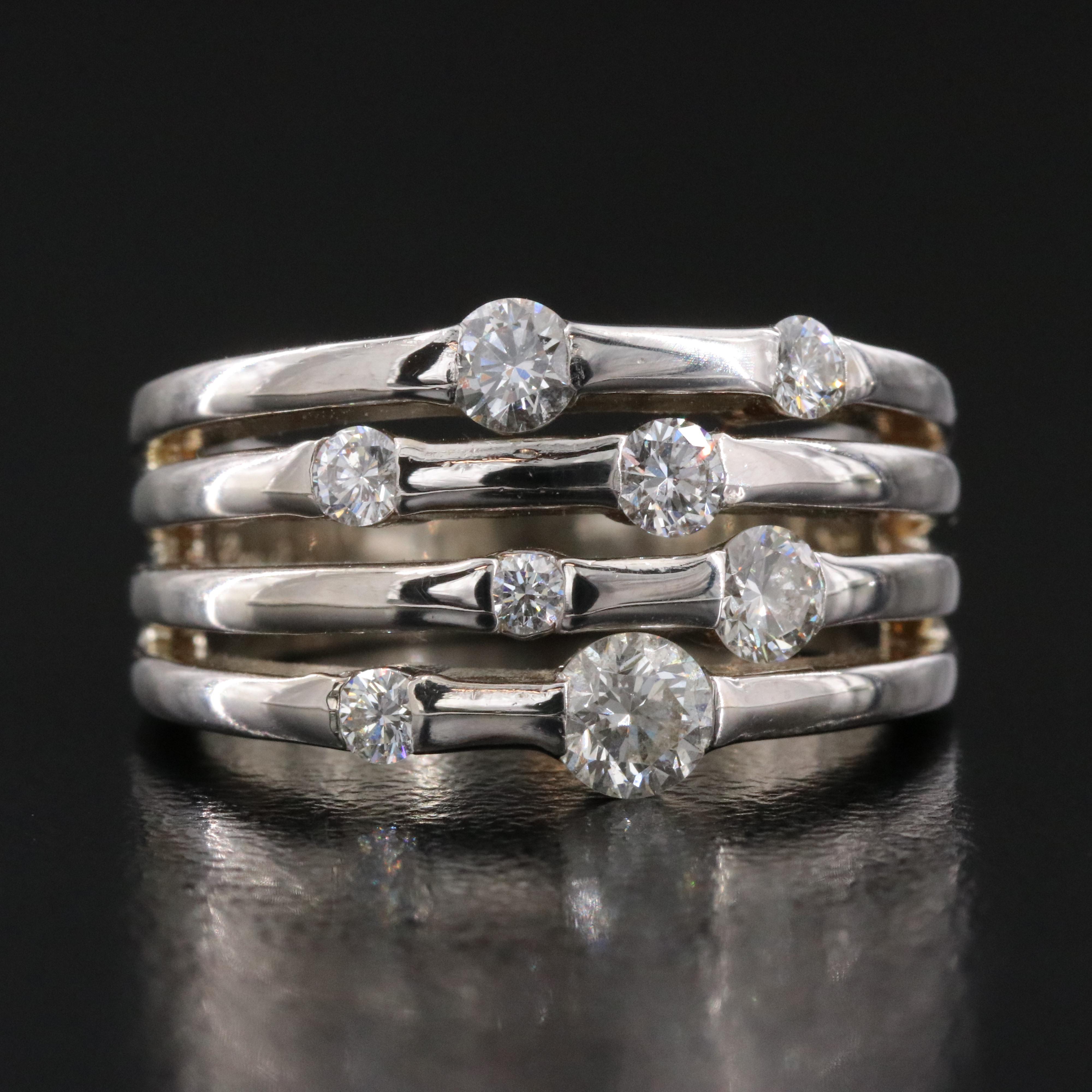 14K 0.78 CTW Diamond Layered Ring