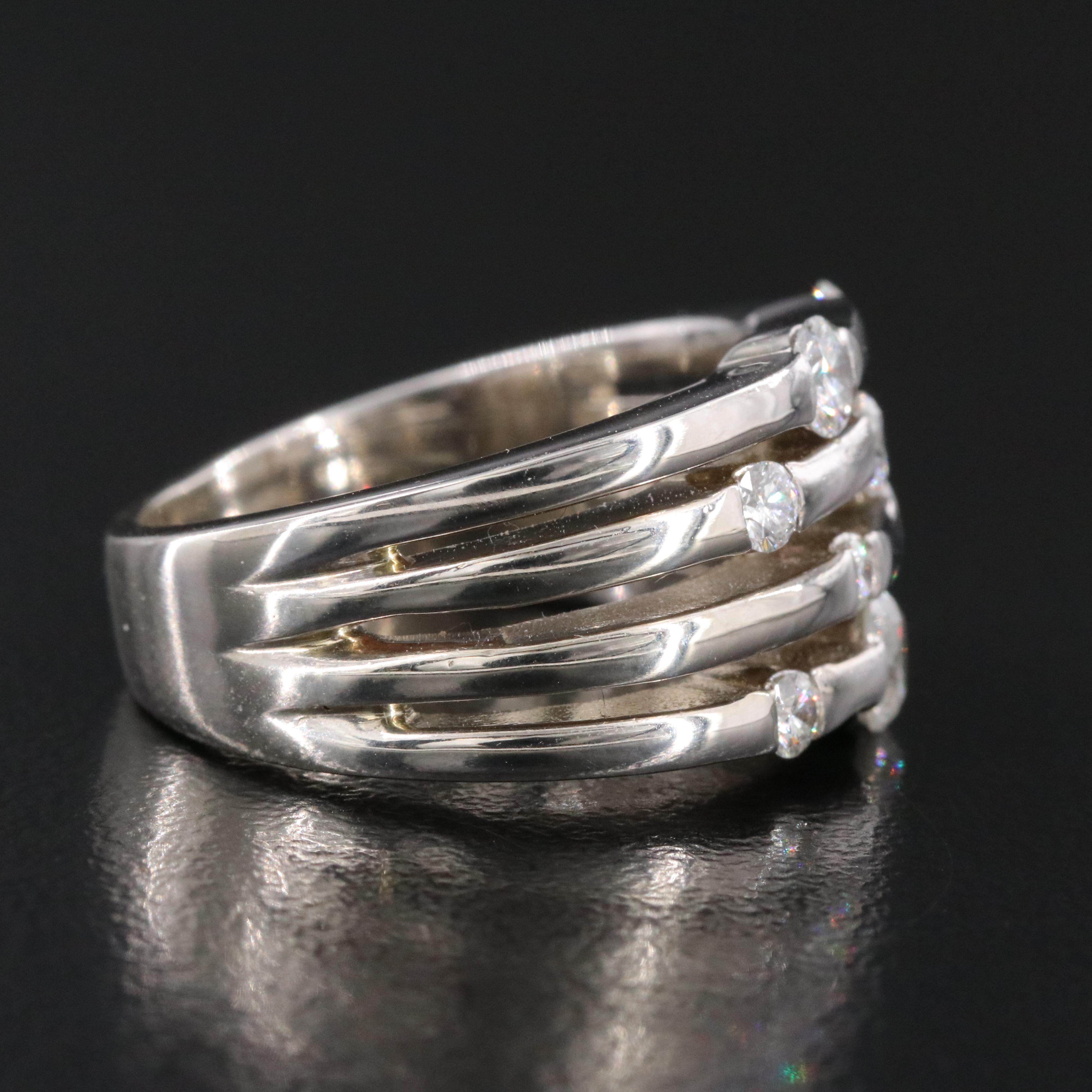 14K 0.78 CTW Diamond Layered Ring