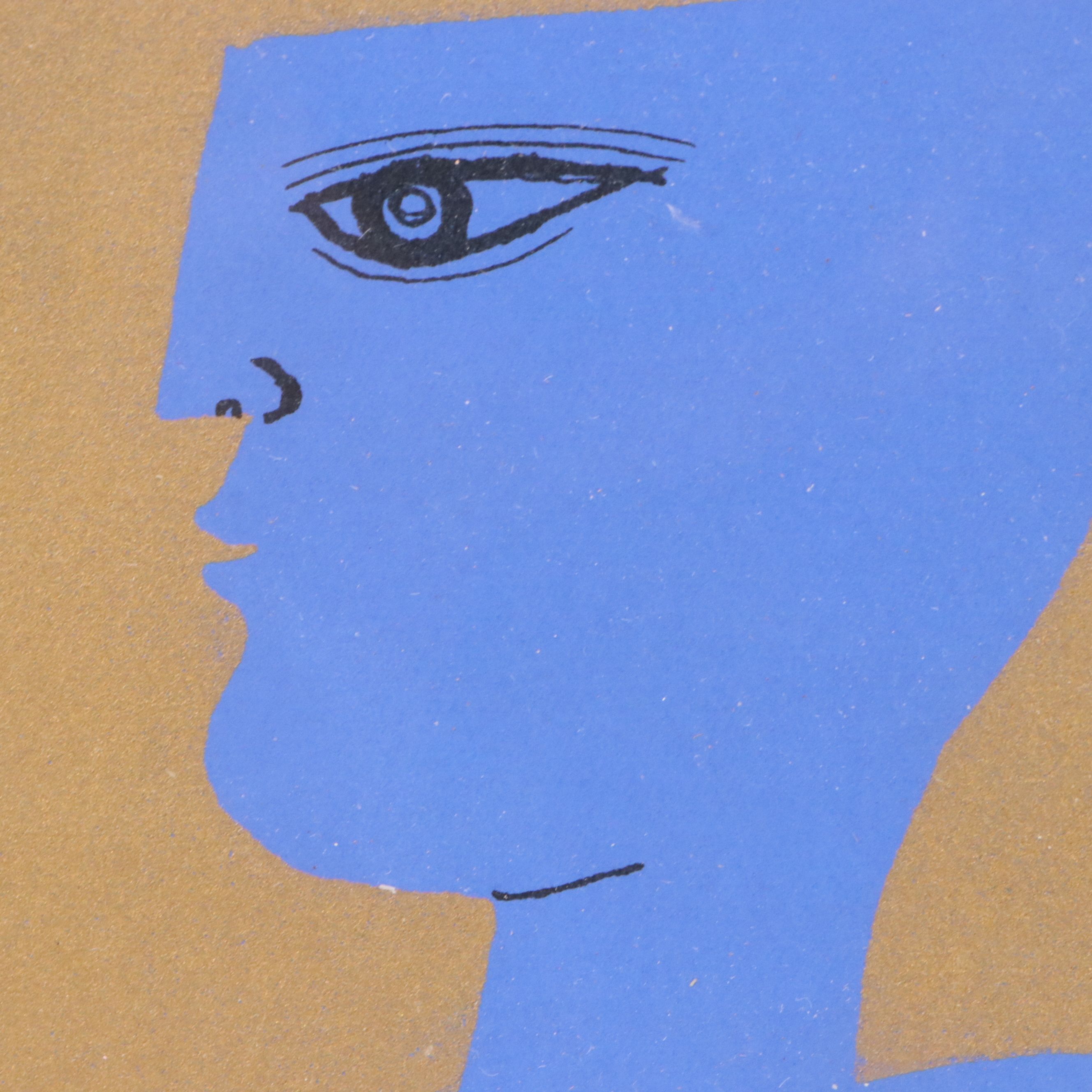 Sami Briss Serigraph of Figures with Dove