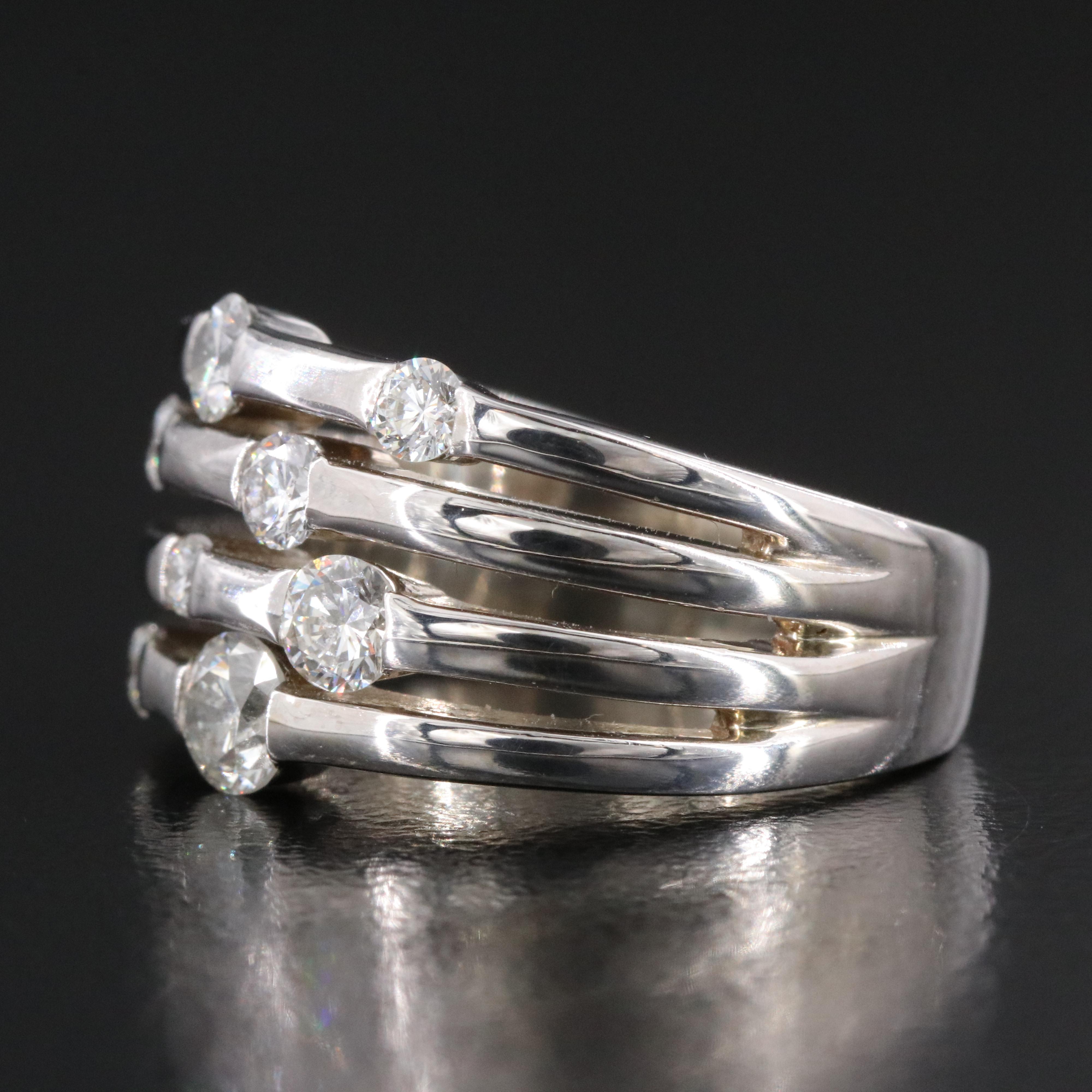 14K 0.78 CTW Diamond Layered Ring