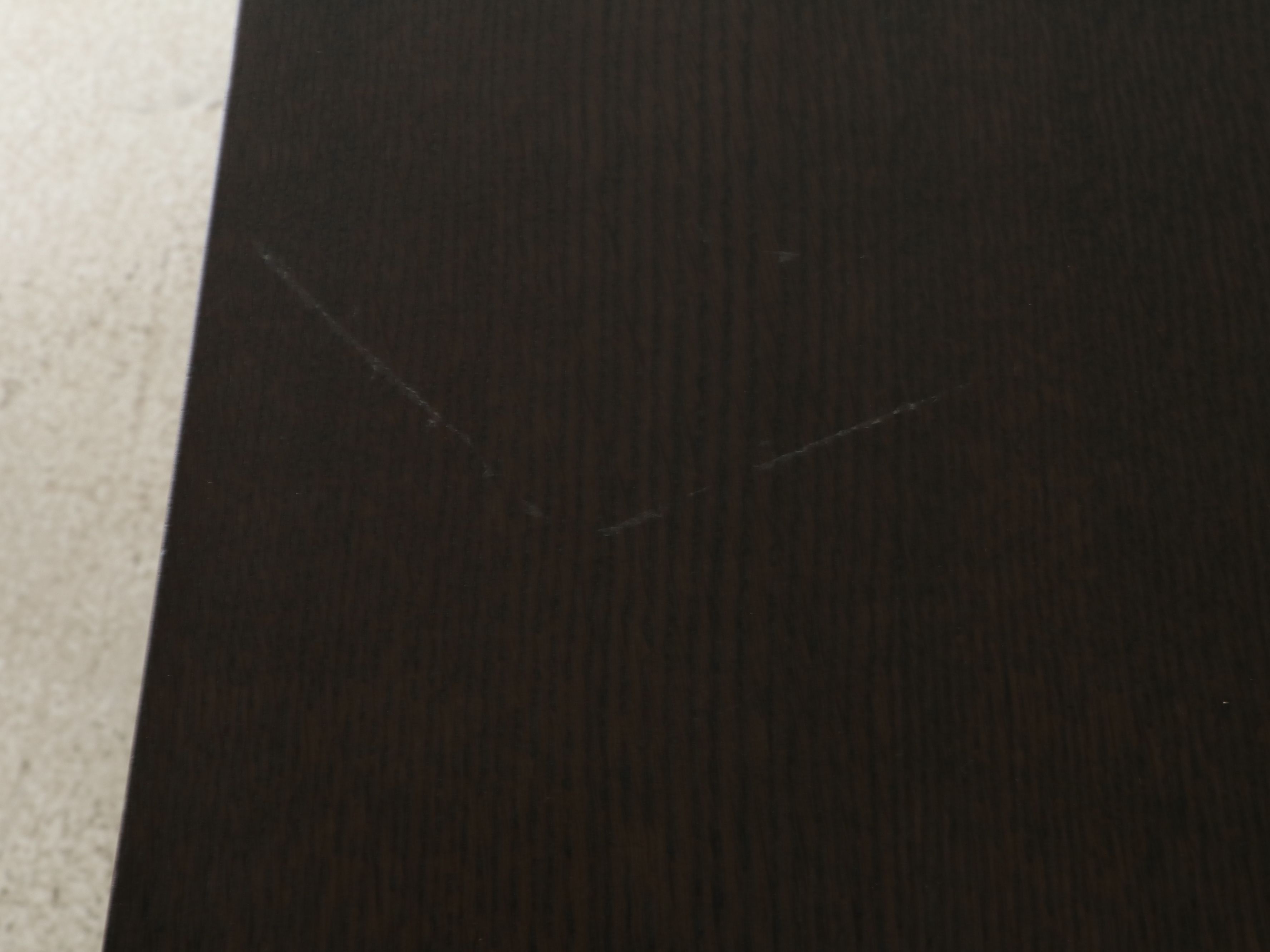 Contemporary Walnut Finish Table with X-Leg Chromed Metal Base