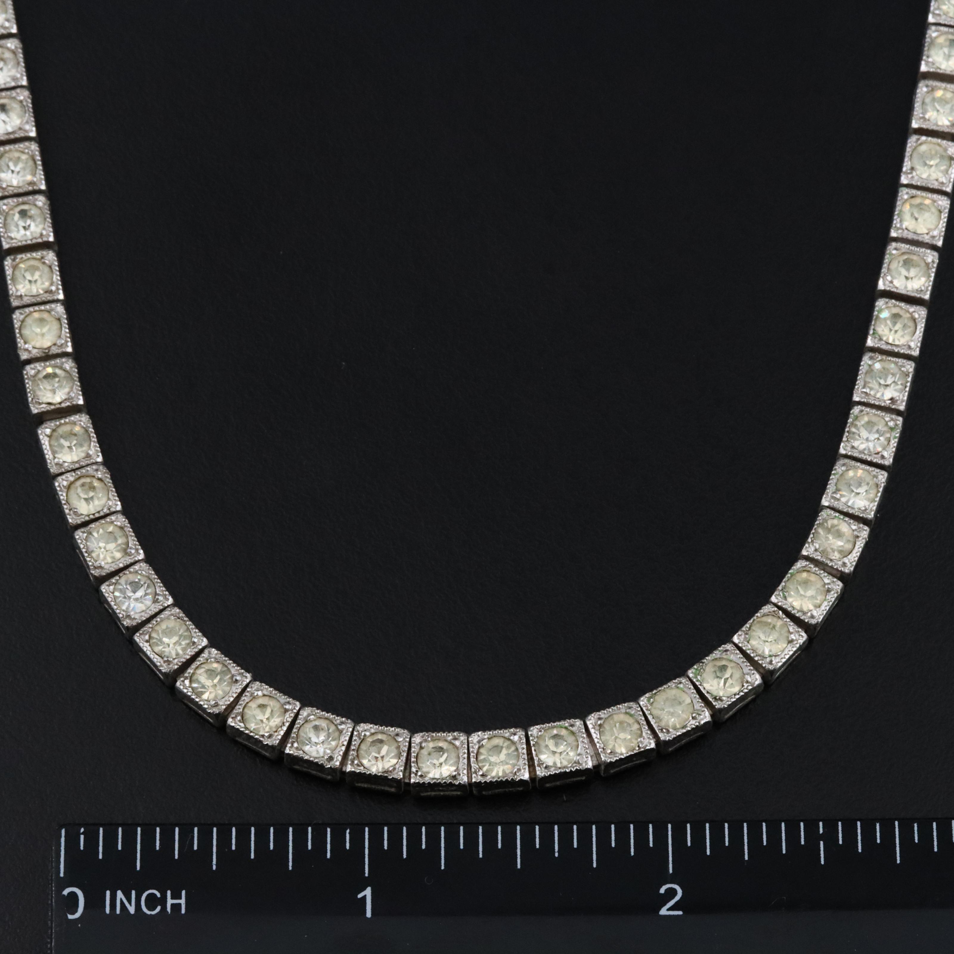 Vintage Sterling Rhinestone Necklace