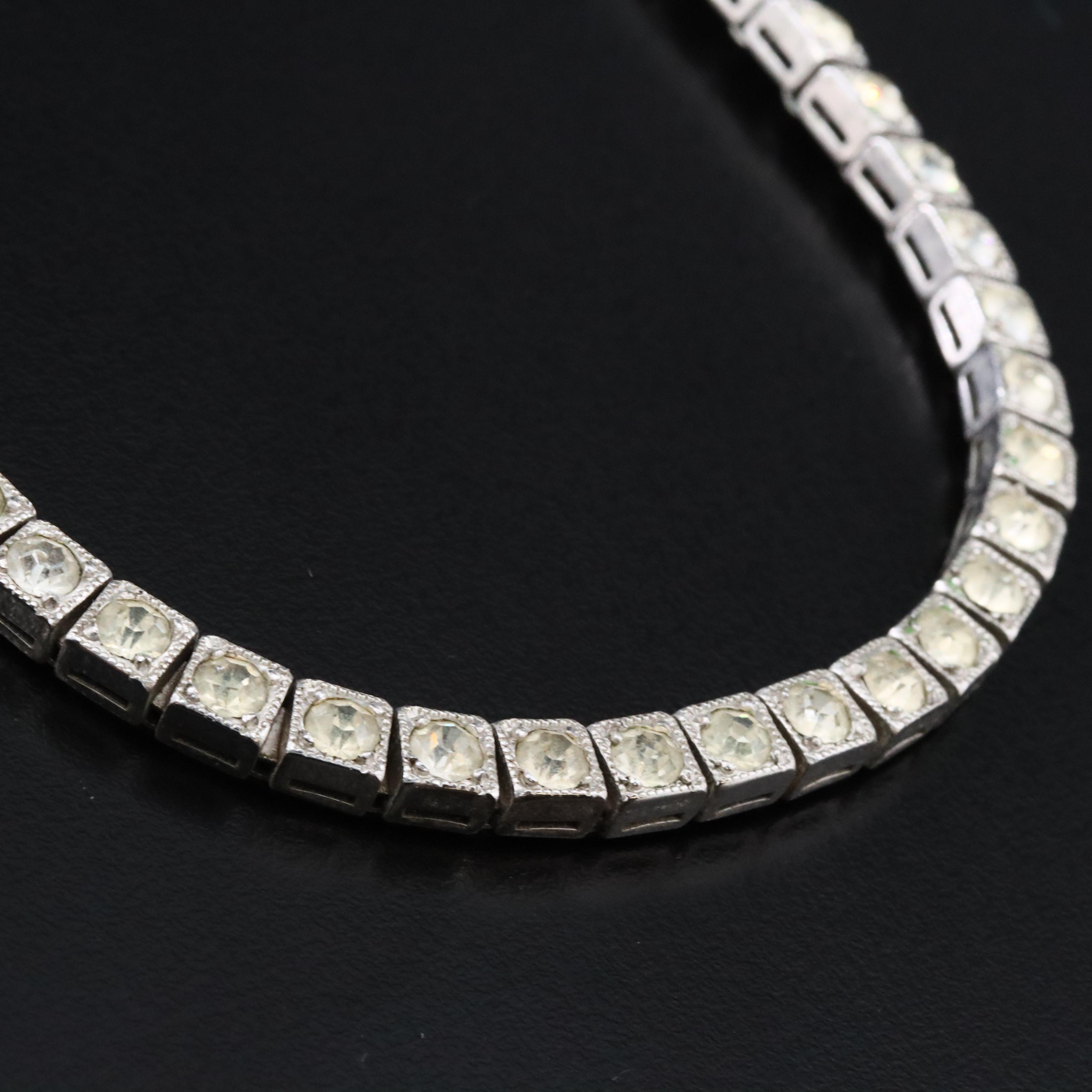 Vintage Sterling Rhinestone Necklace