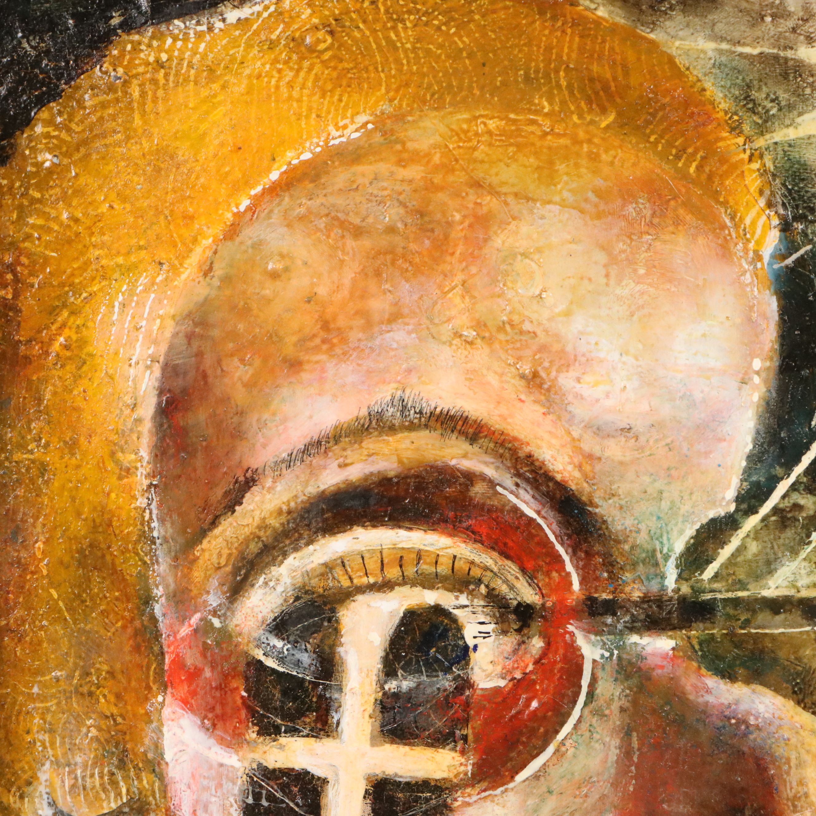 Nikolay Manuylov "Kuk" Surrealist Mixed Media Painting, 2001-2002