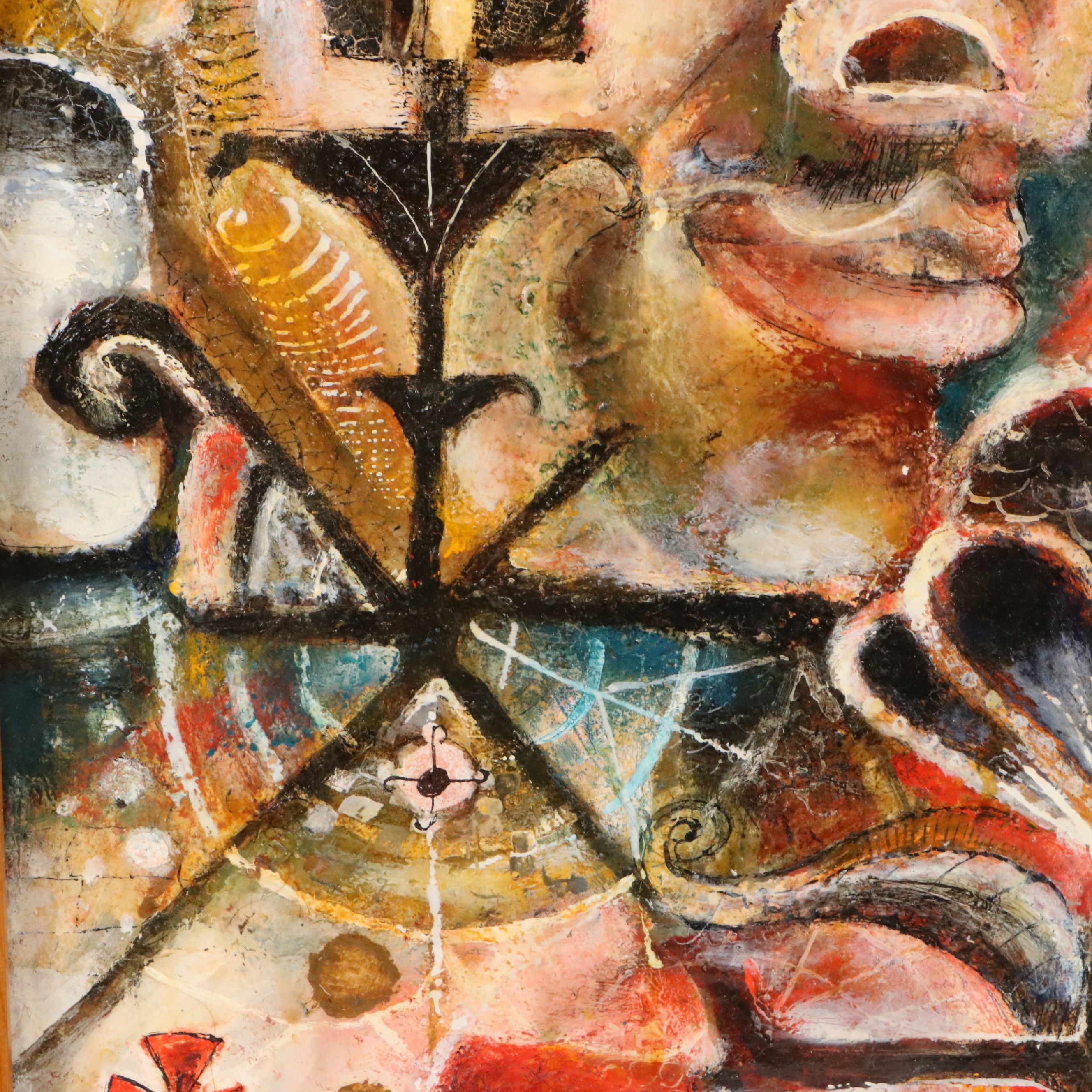 Nikolay Manuylov "Kuk" Surrealist Mixed Media Painting, 2001-2002