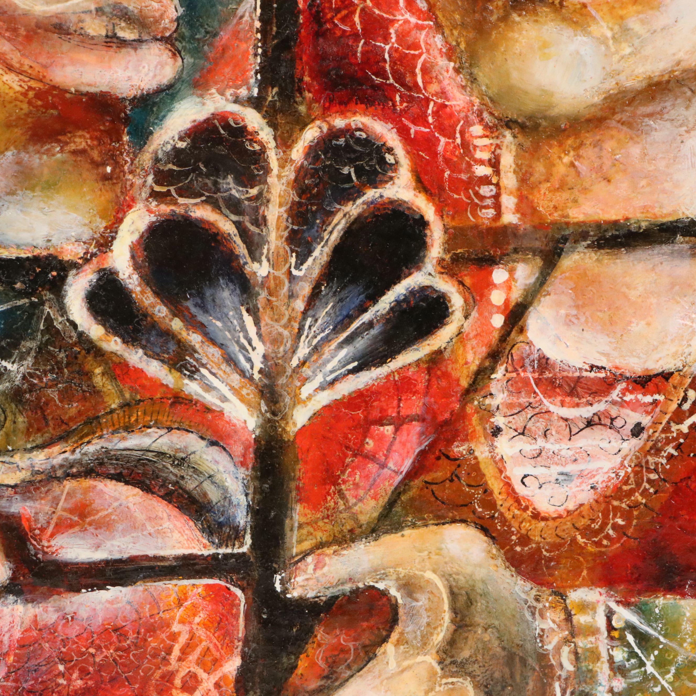 Nikolay Manuylov "Kuk" Surrealist Mixed Media Painting, 2001-2002