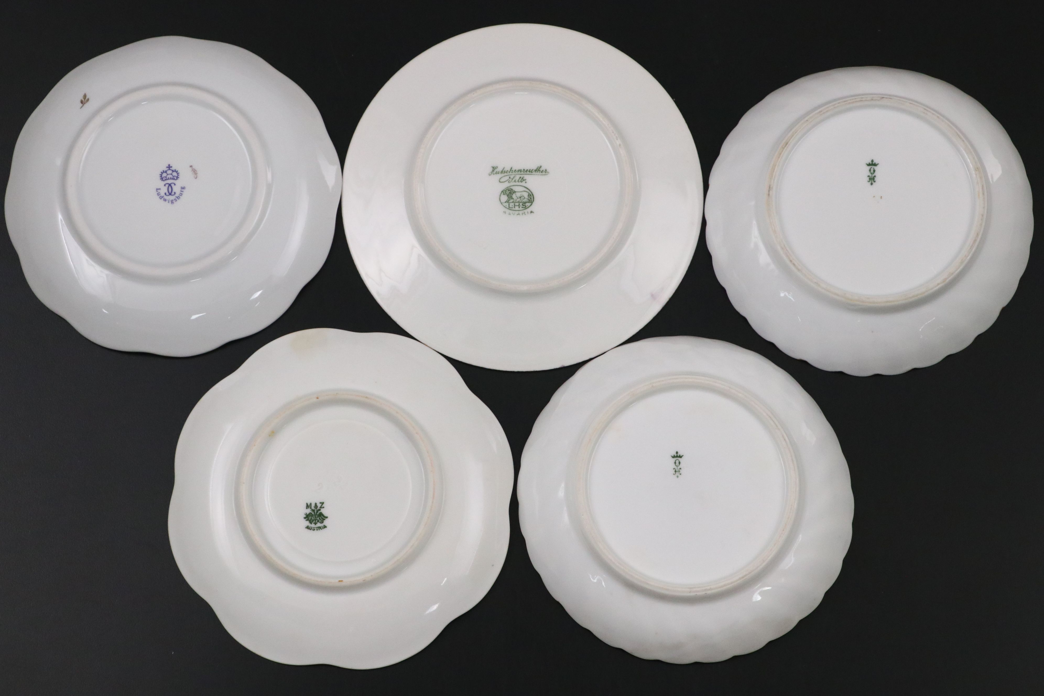 Ludwigsburger Floral Porcelain Vase and Plate with Other Floral Tableware