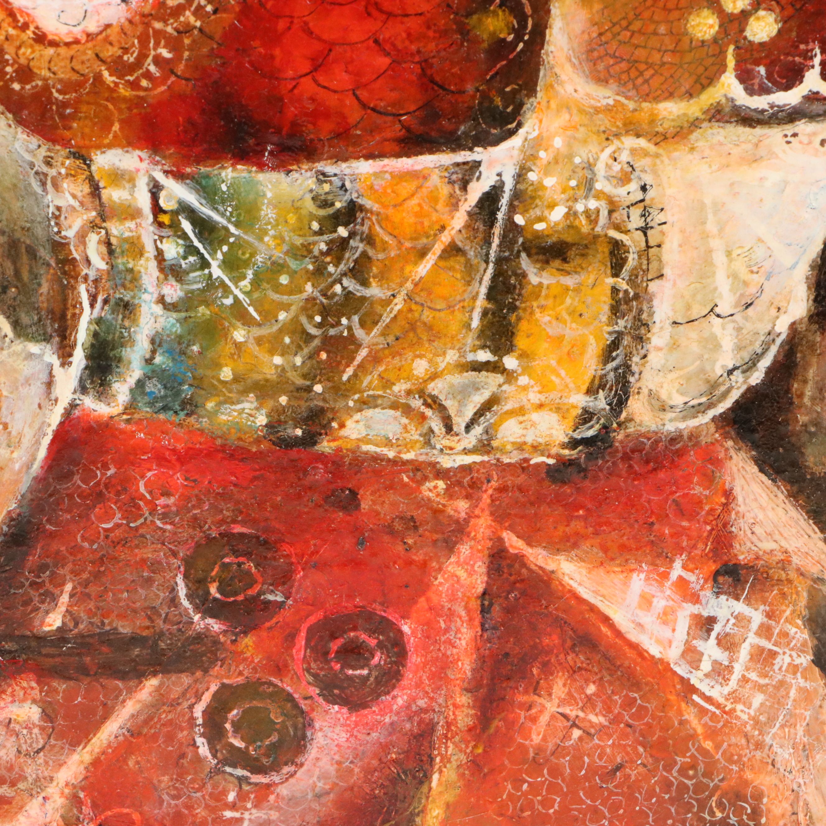 Nikolay Manuylov "Kuk" Surrealist Mixed Media Painting, 2001-2002