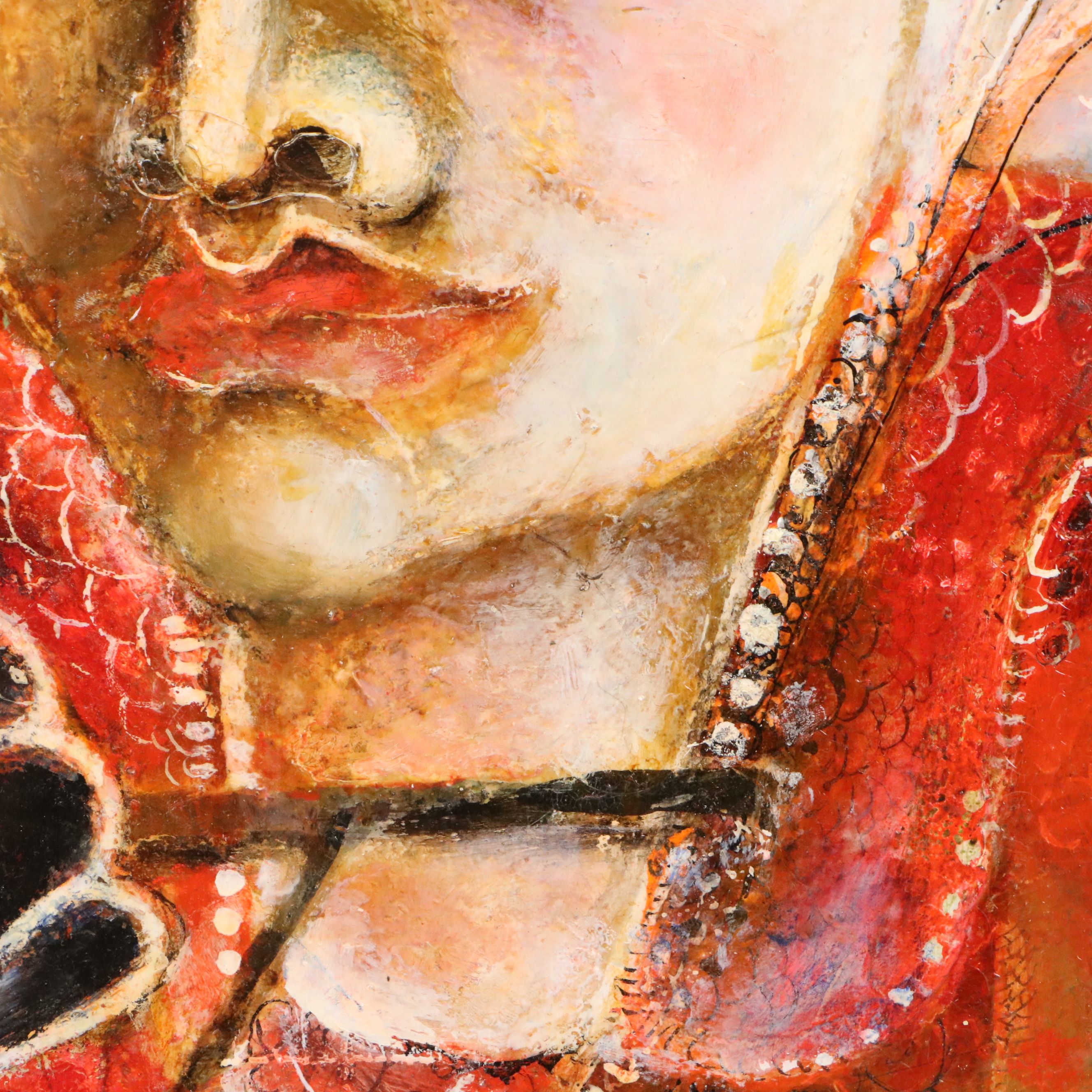 Nikolay Manuylov "Kuk" Surrealist Mixed Media Painting, 2001-2002