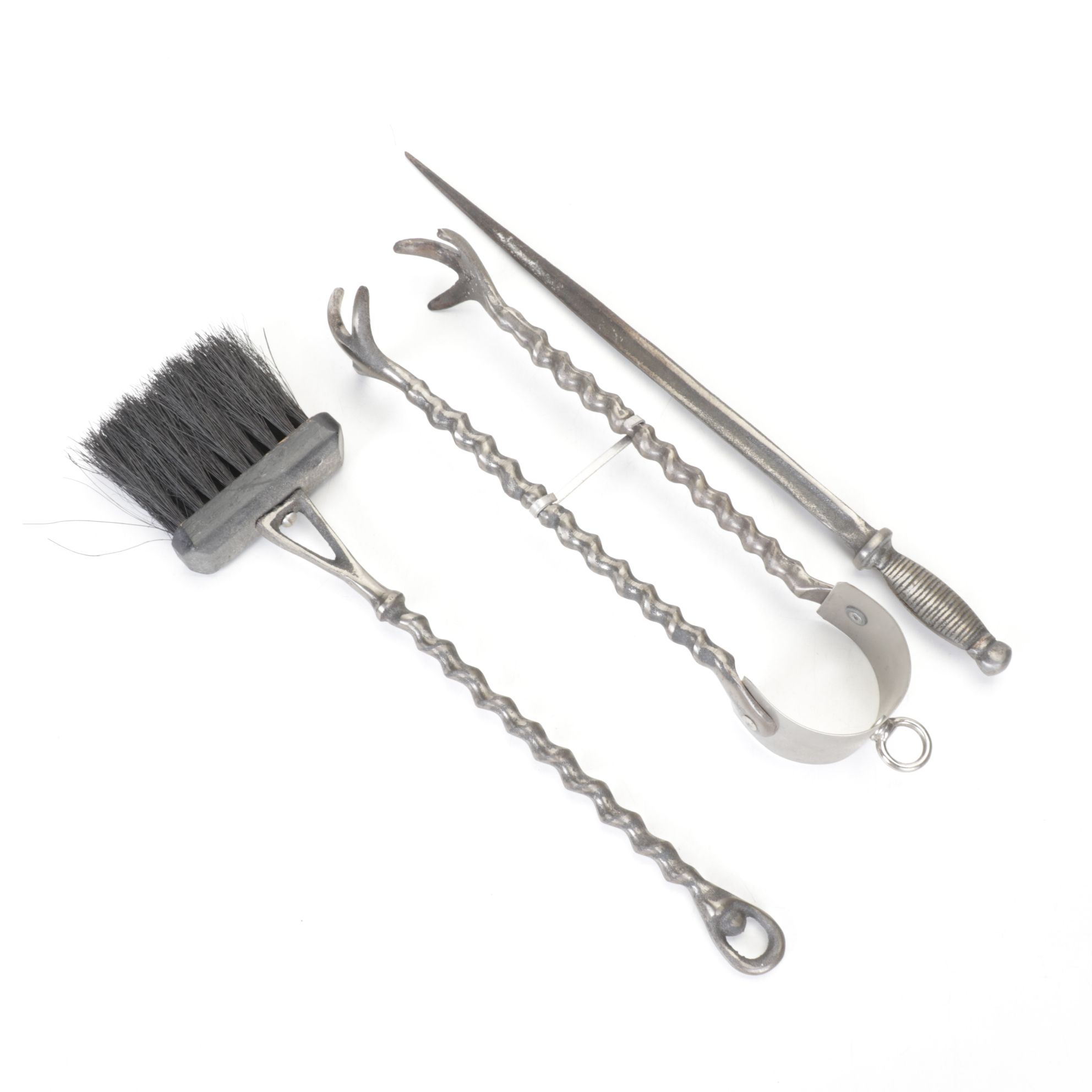 Cast Aluminum Medieval Knight Fireplace Tool Set