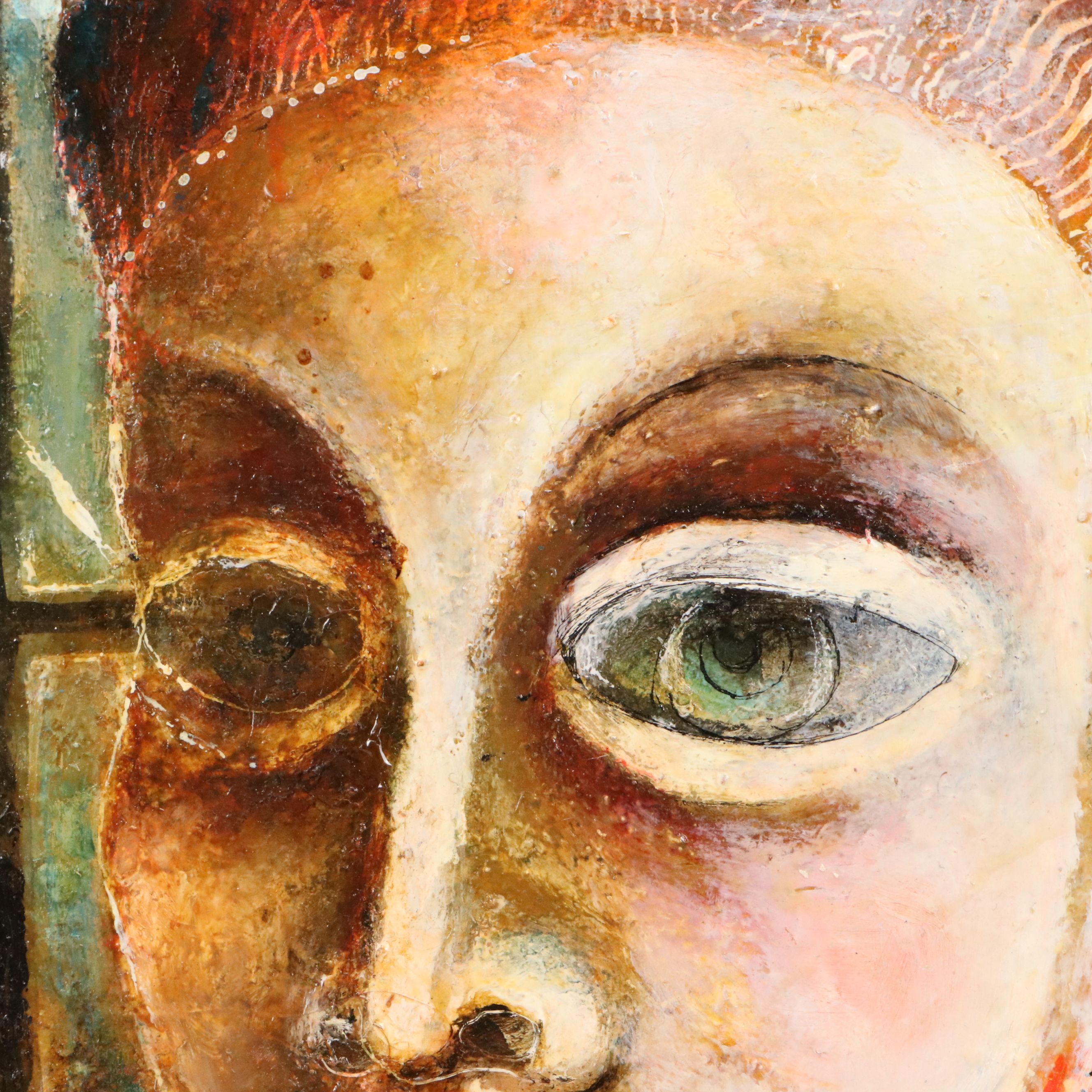 Nikolay Manuylov "Kuk" Surrealist Mixed Media Painting, 2001-2002