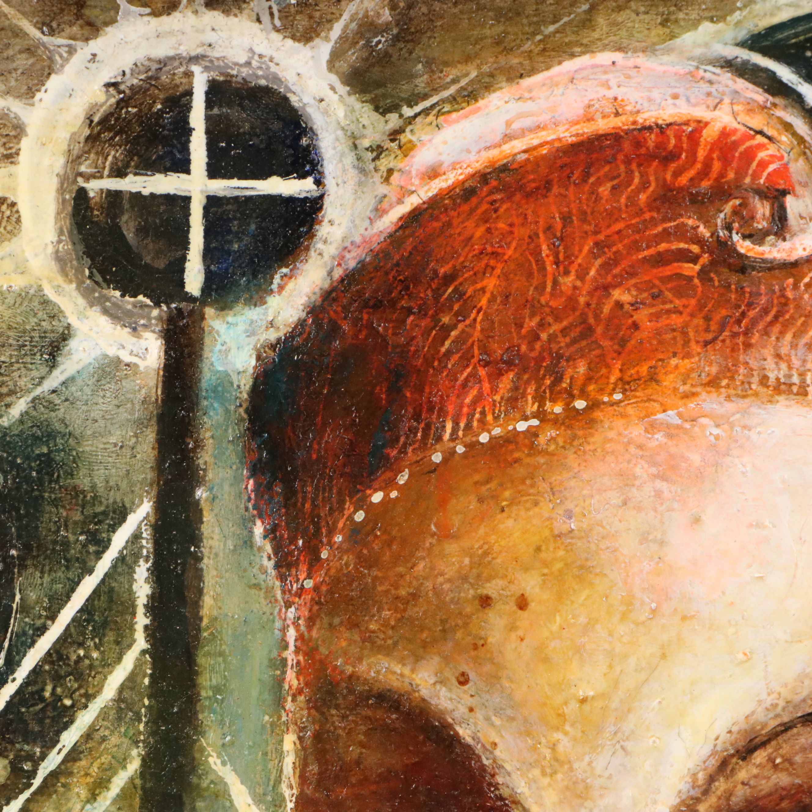 Nikolay Manuylov "Kuk" Surrealist Mixed Media Painting, 2001-2002