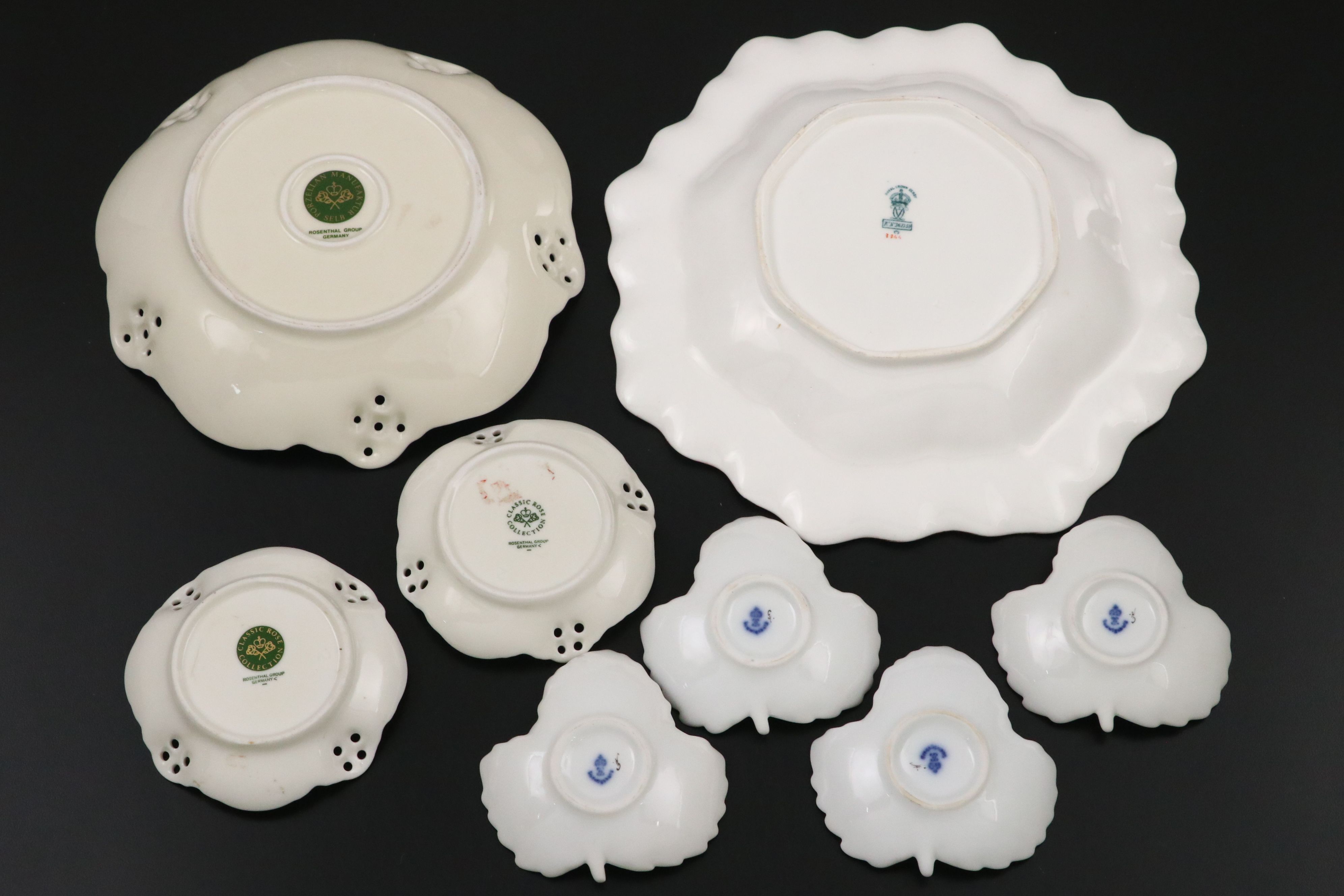 Ludwigsburger Floral Porcelain Vase and Plate with Other Floral Tableware