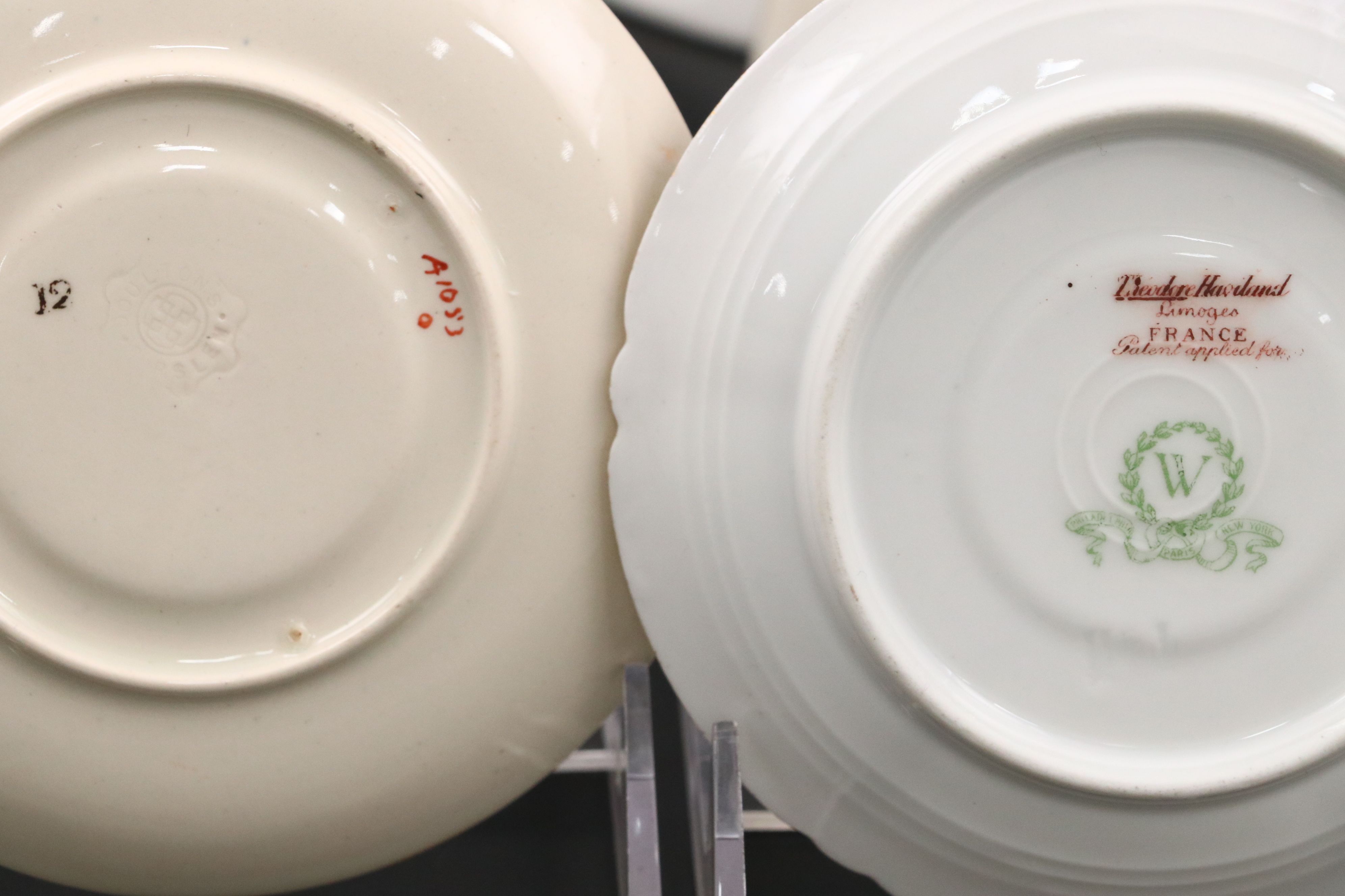 Ludwigsburger Floral Porcelain Vase and Plate with Other Floral Tableware