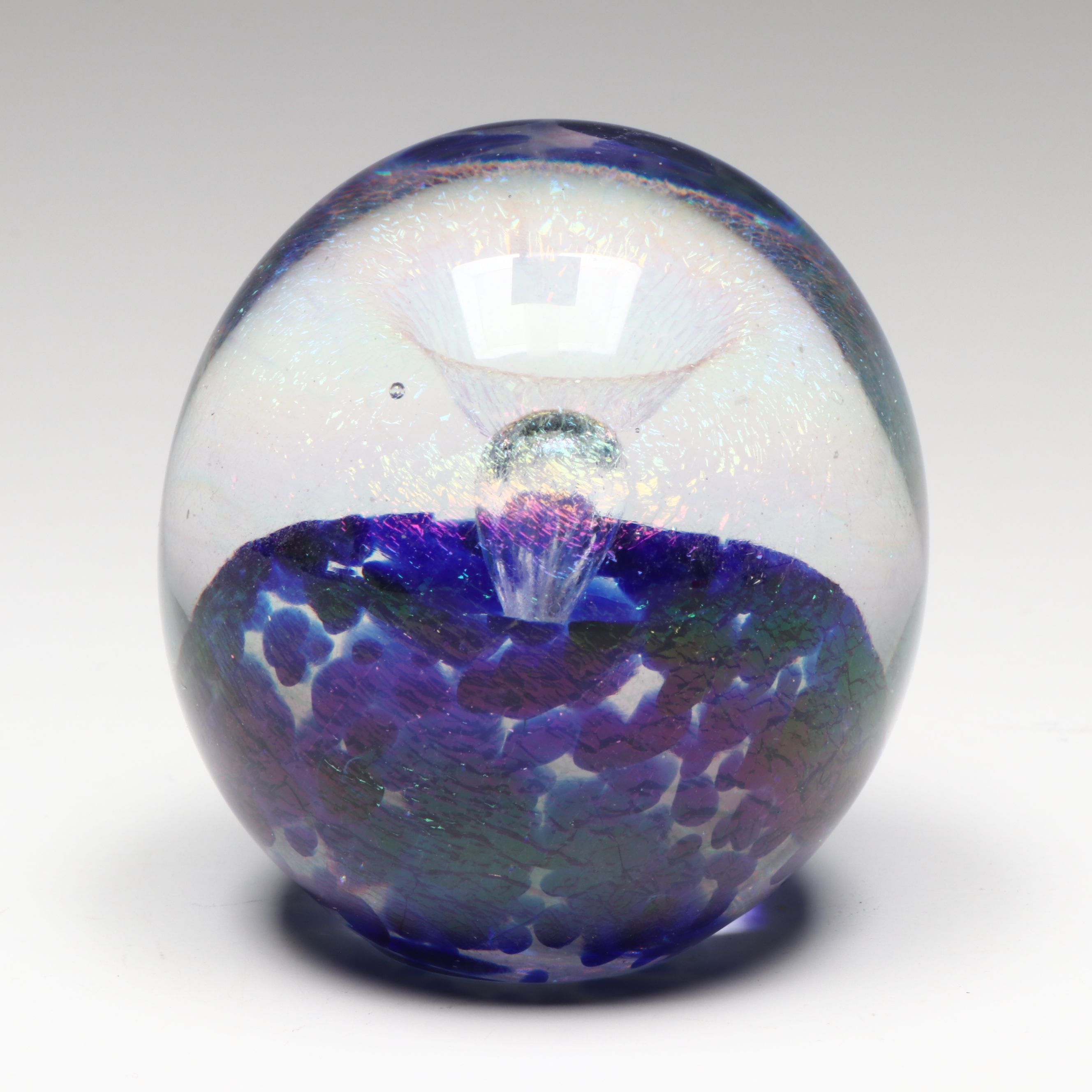 Geode Bookends with Art Glass Paperweights