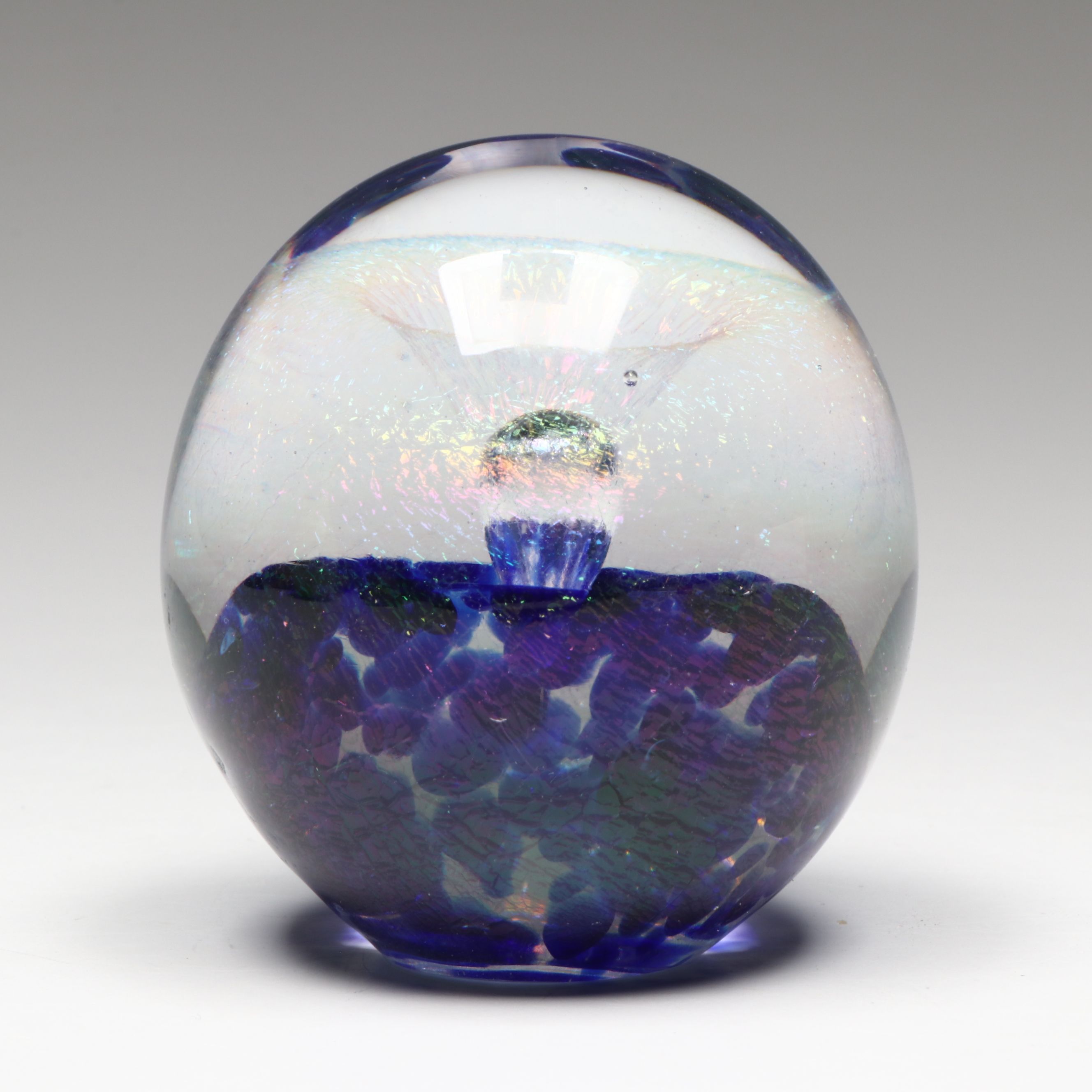 Geode Bookends with Art Glass Paperweights