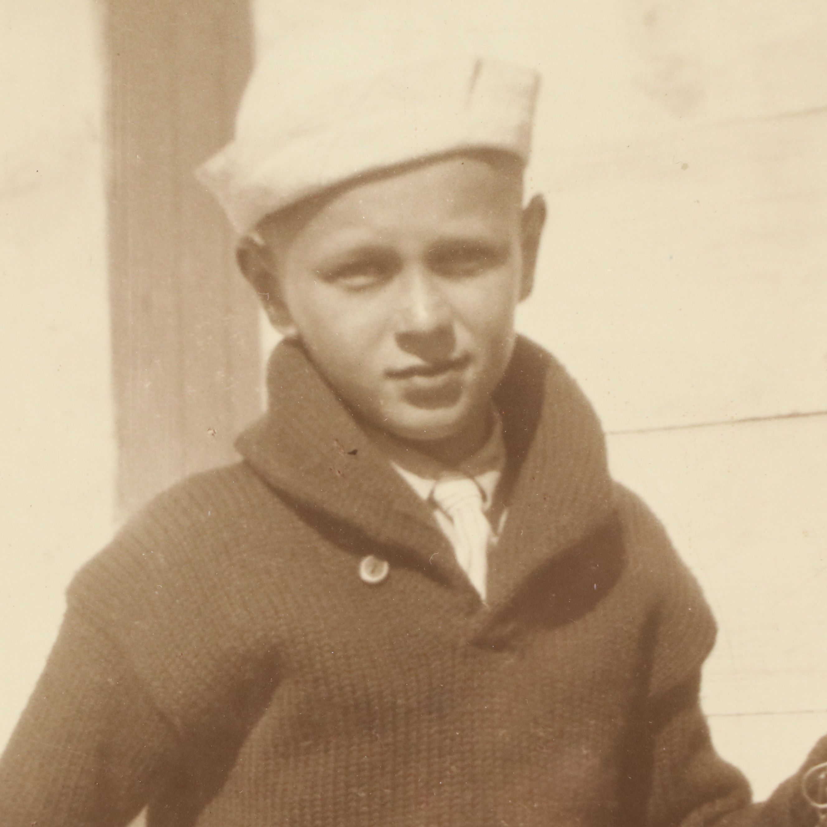 Silver Print Depicting Sailor Boy Holding Fish, Circa 1910