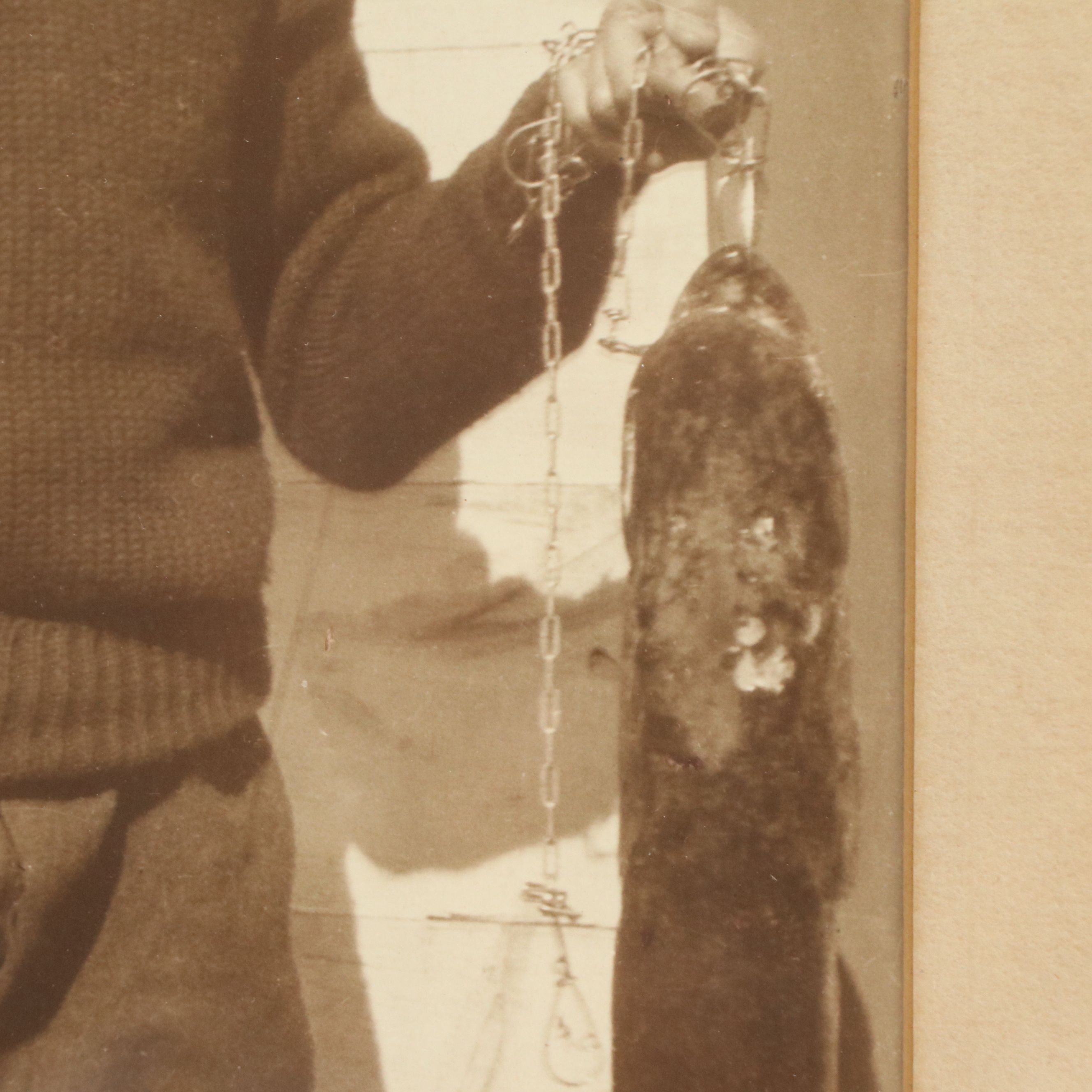 Silver Print Depicting Sailor Boy Holding Fish, Circa 1910