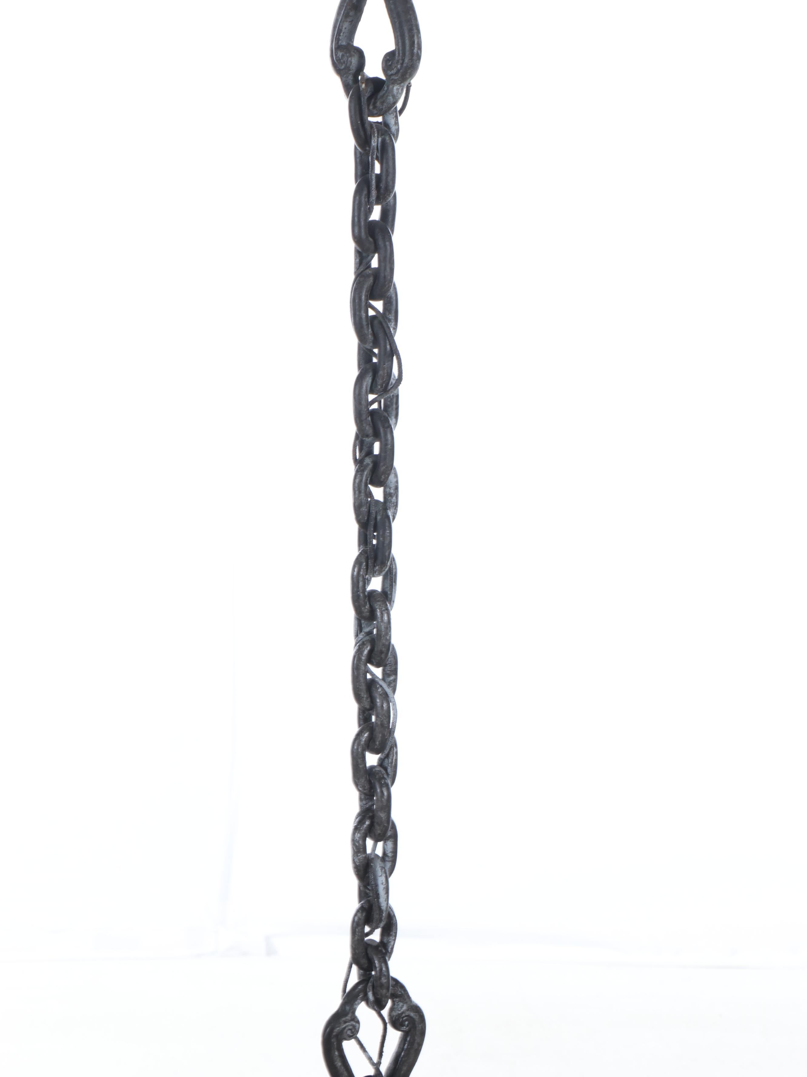 French Provincial Style Metal Grapevine Six-Arm Chandelier, Toile Clip-on Shades