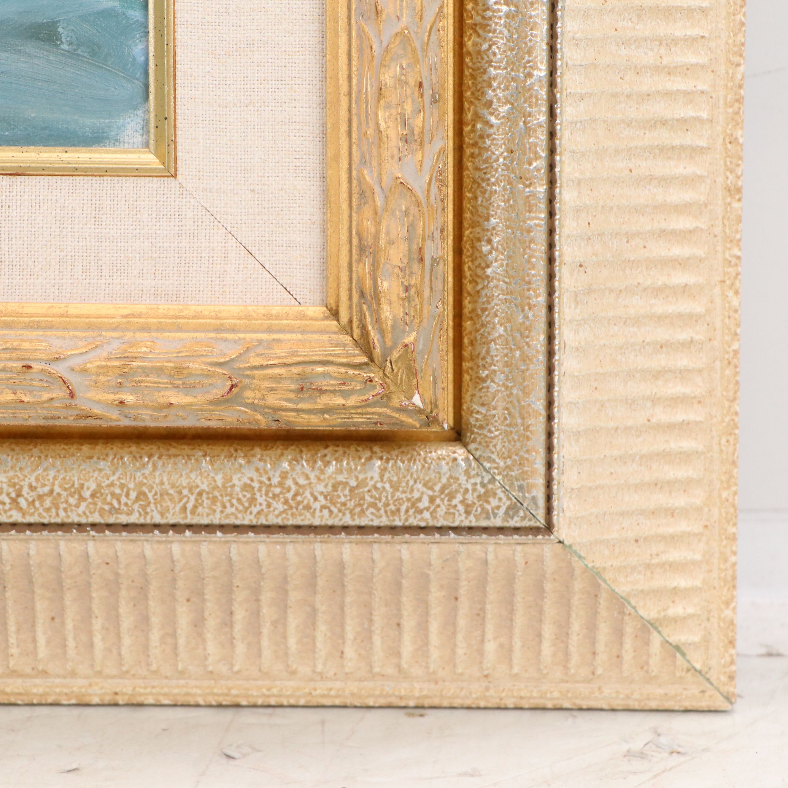 Carmine A. Carbone Harbor Scene Oil Painting