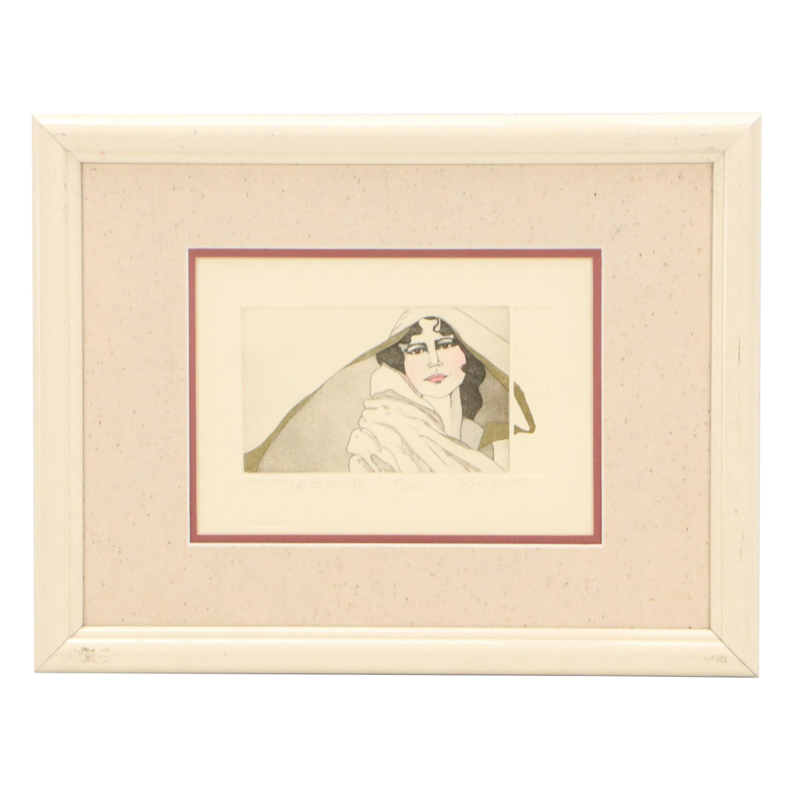 Dawn Marie Hand-Colored Etching "Let Tomorrow Be"