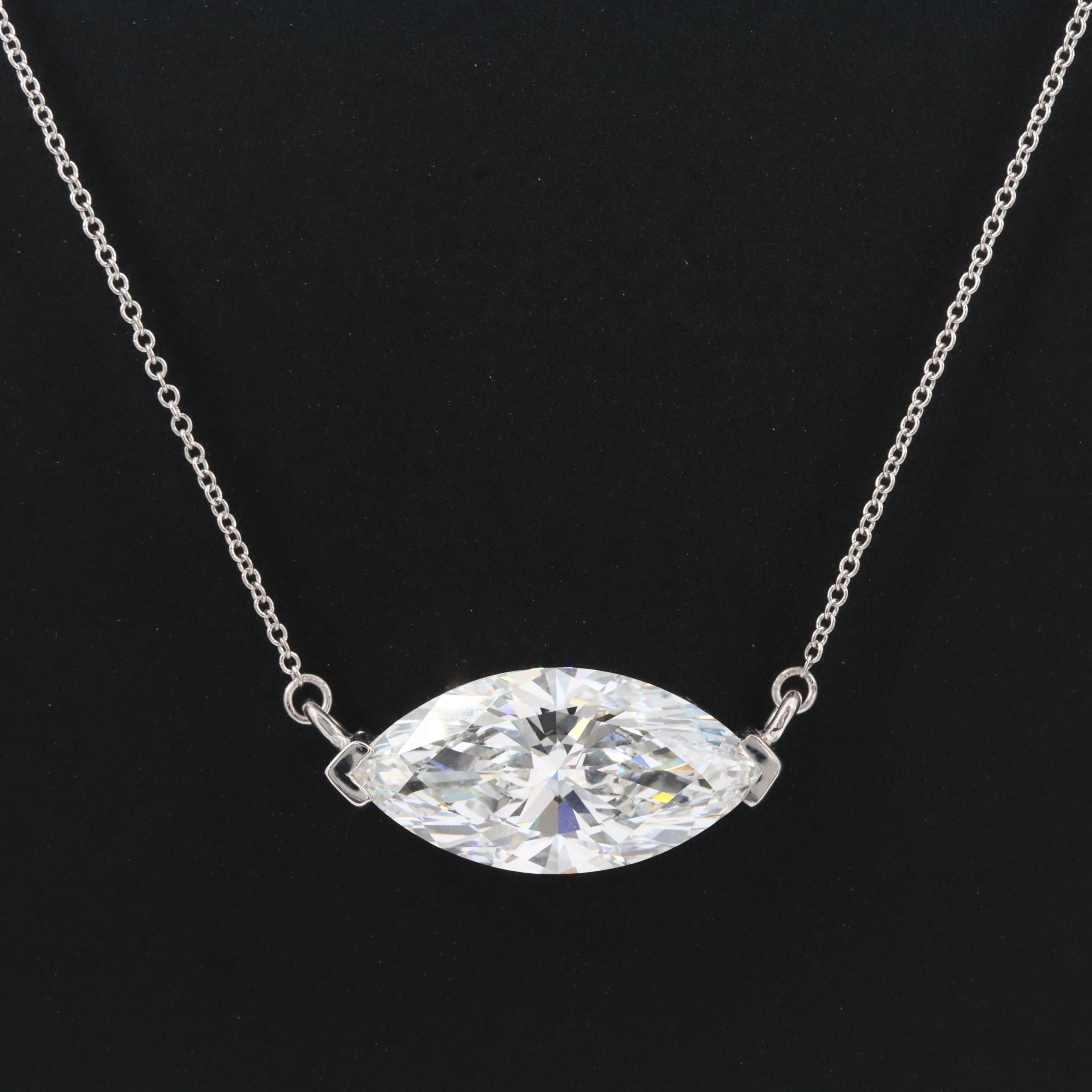 14K 7.04 CT Lab Grown Diamond Solitaire Necklace with IGI Report