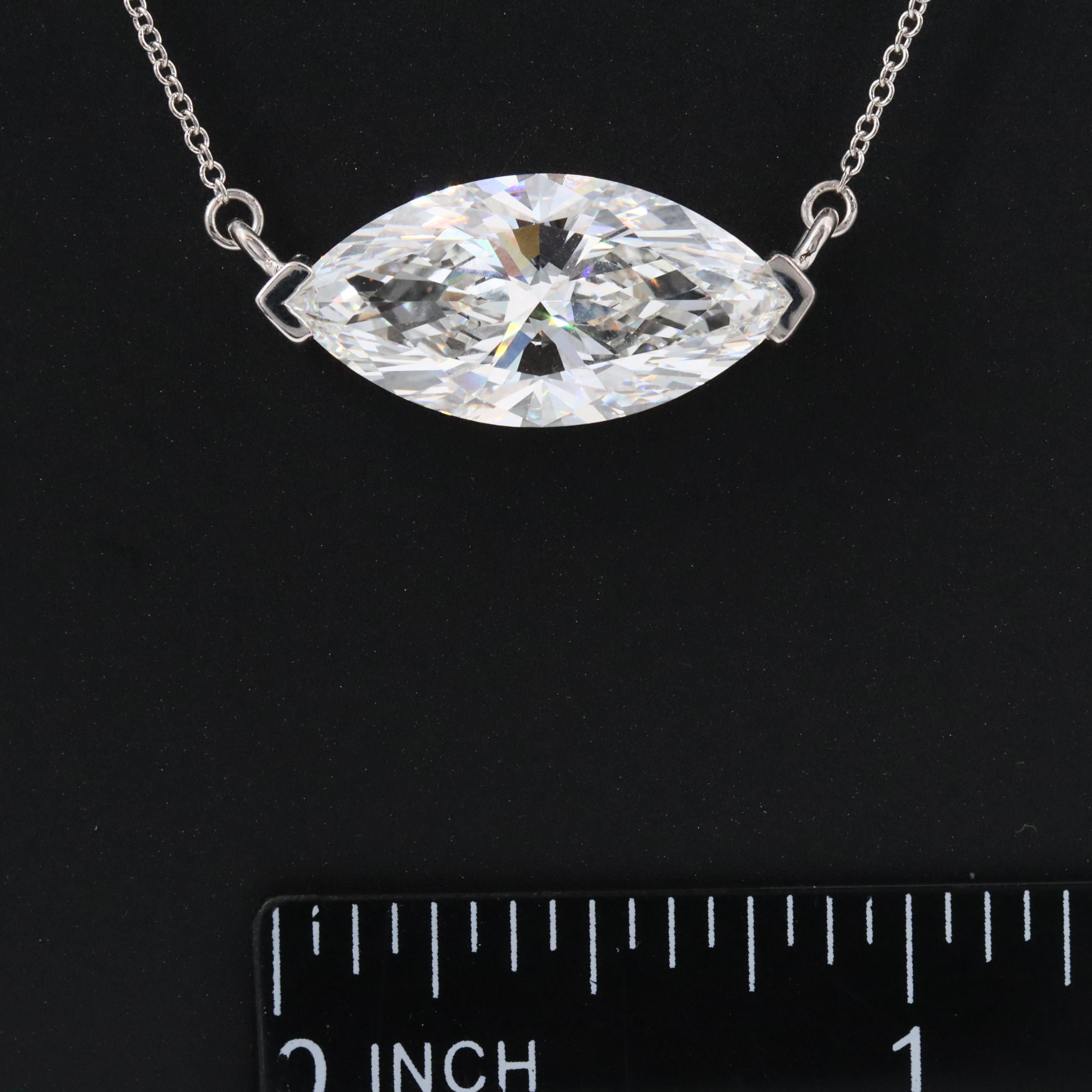 14K 7.04 CT Lab Grown Diamond Solitaire Necklace with IGI Report