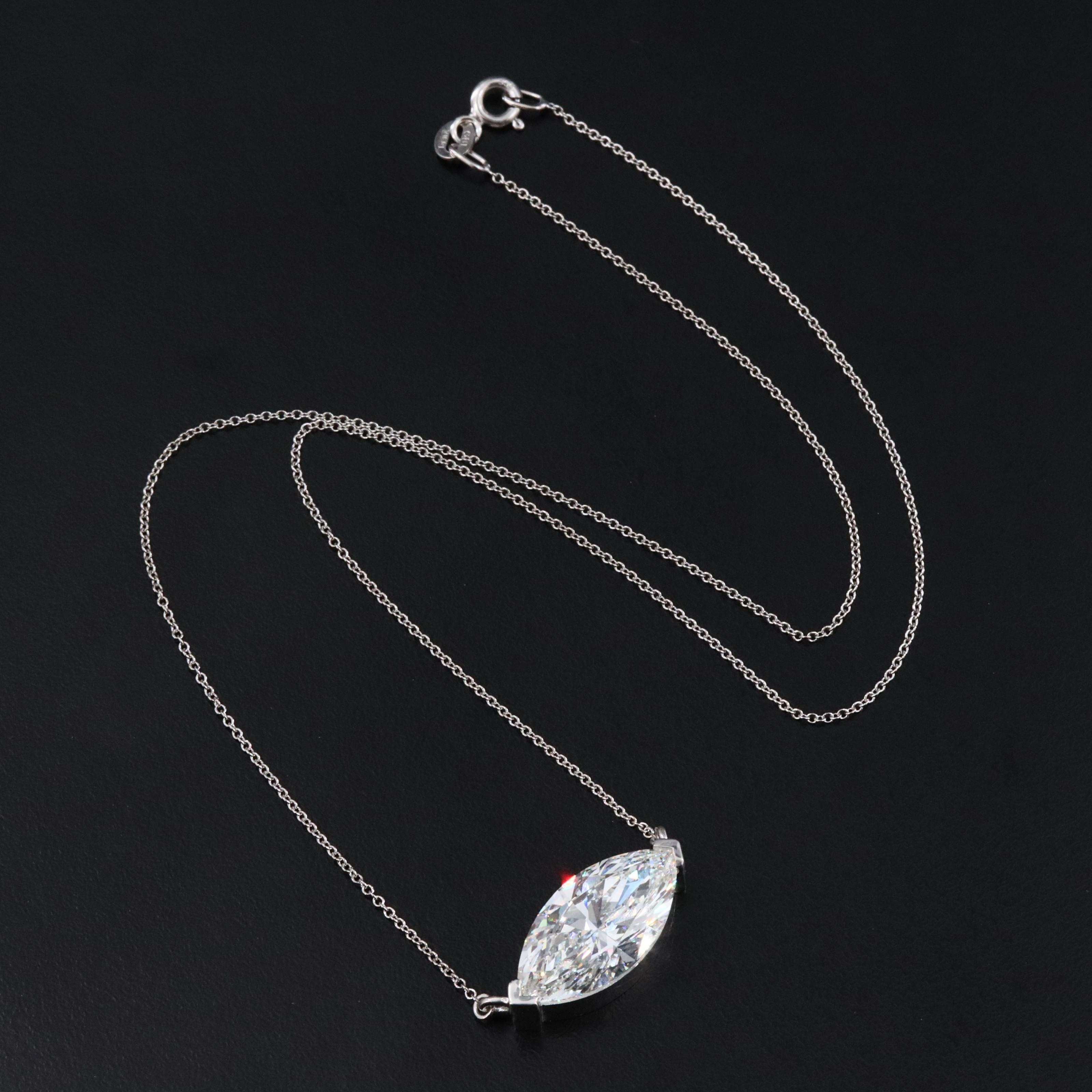 14K 7.04 CT Lab Grown Diamond Solitaire Necklace with IGI Report