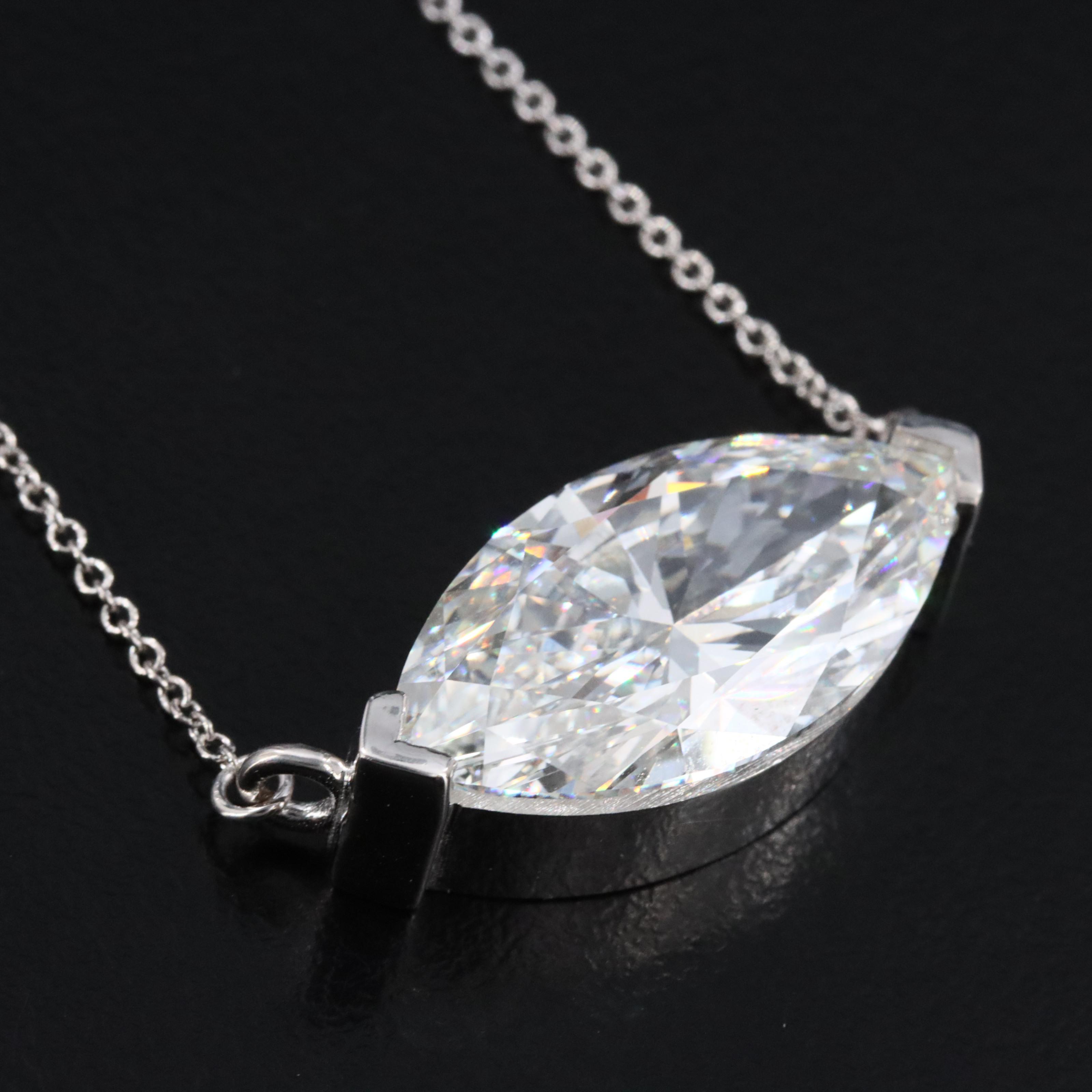 14K 7.04 CT Lab Grown Diamond Solitaire Necklace with IGI Report