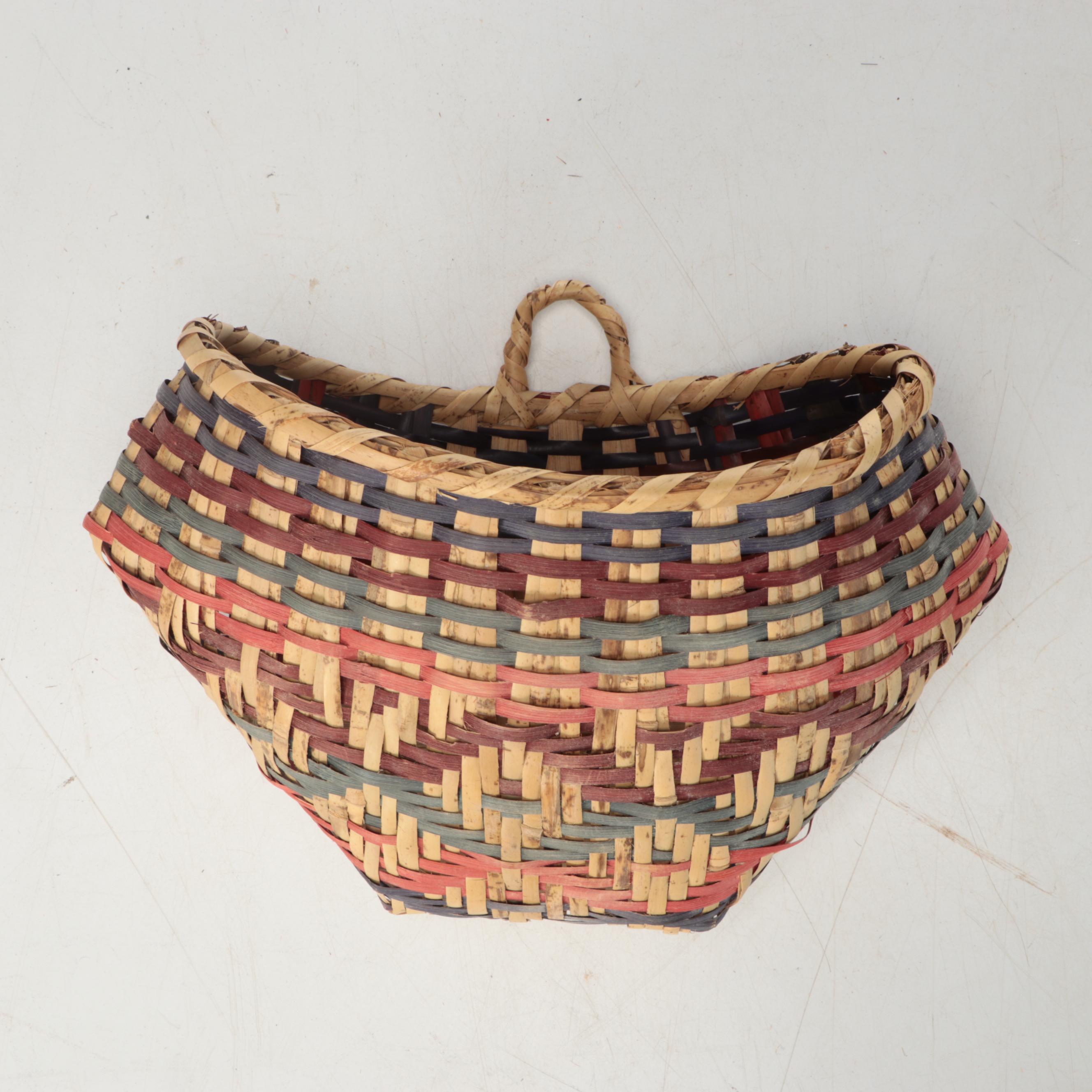 Eleanor Ferris Choctaw Woven Swamp Cane Elbow Basket with Dorothy Chapman Vessel