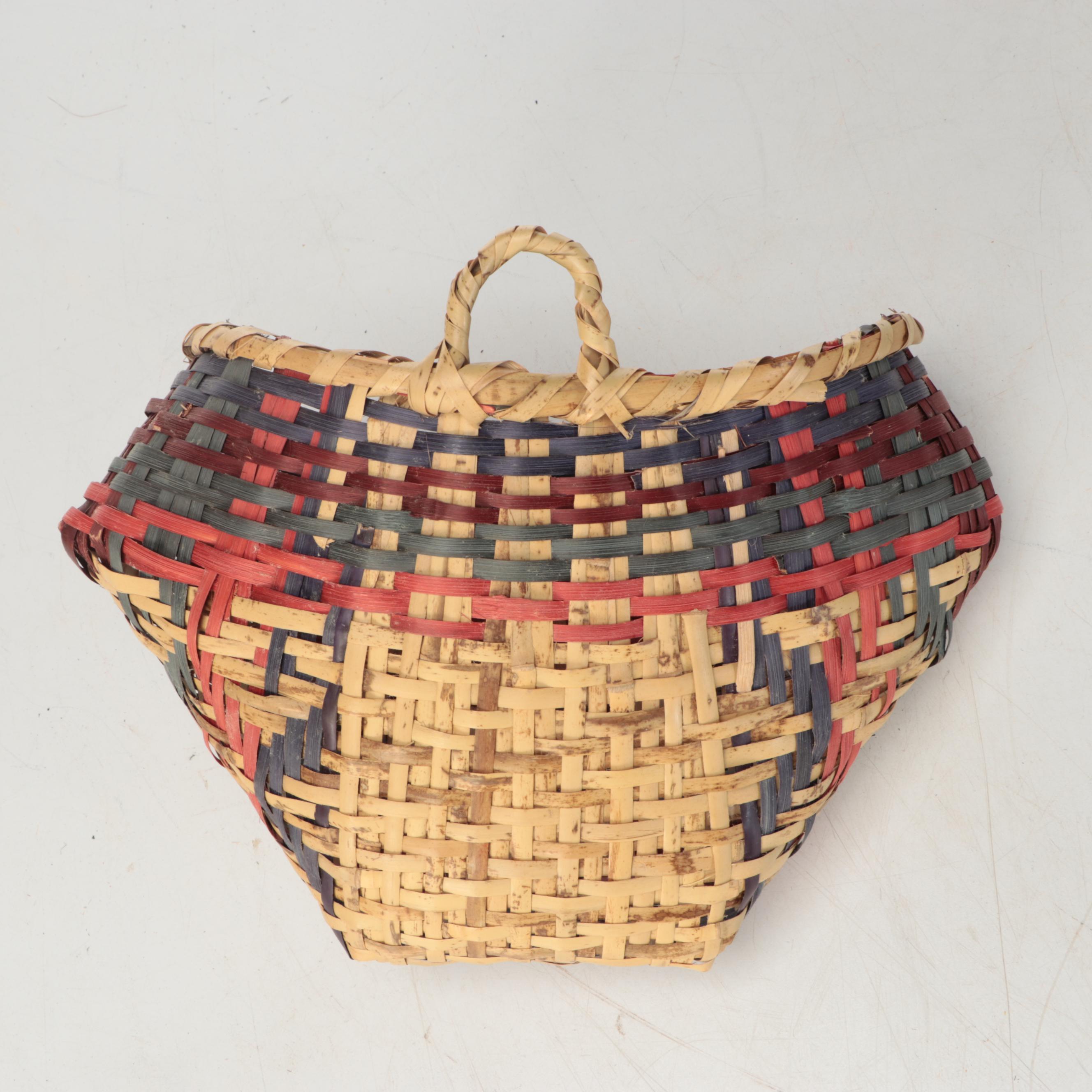 Eleanor Ferris Choctaw Woven Swamp Cane Elbow Basket with Dorothy Chapman Vessel