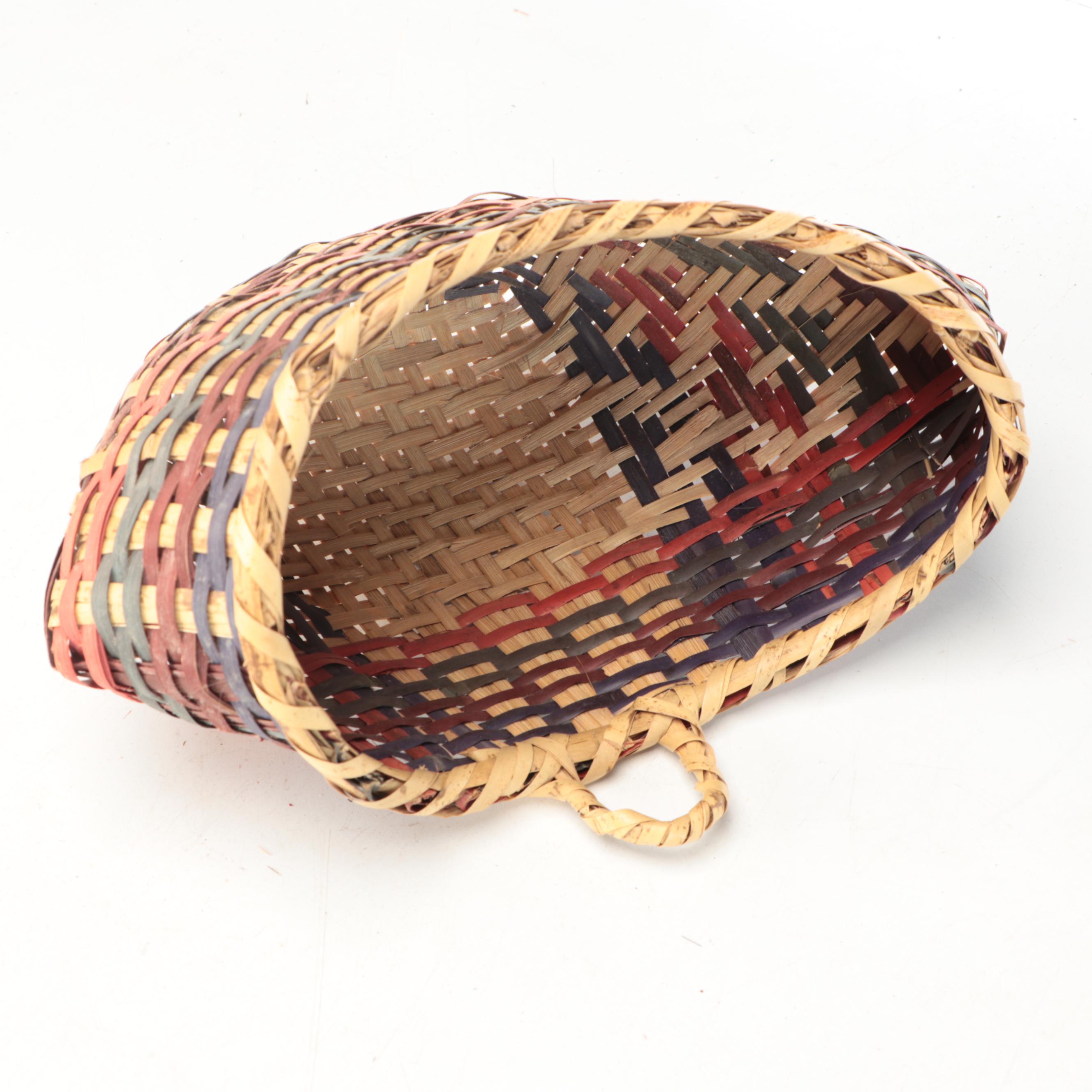 Eleanor Ferris Choctaw Woven Swamp Cane Elbow Basket with Dorothy Chapman Vessel
