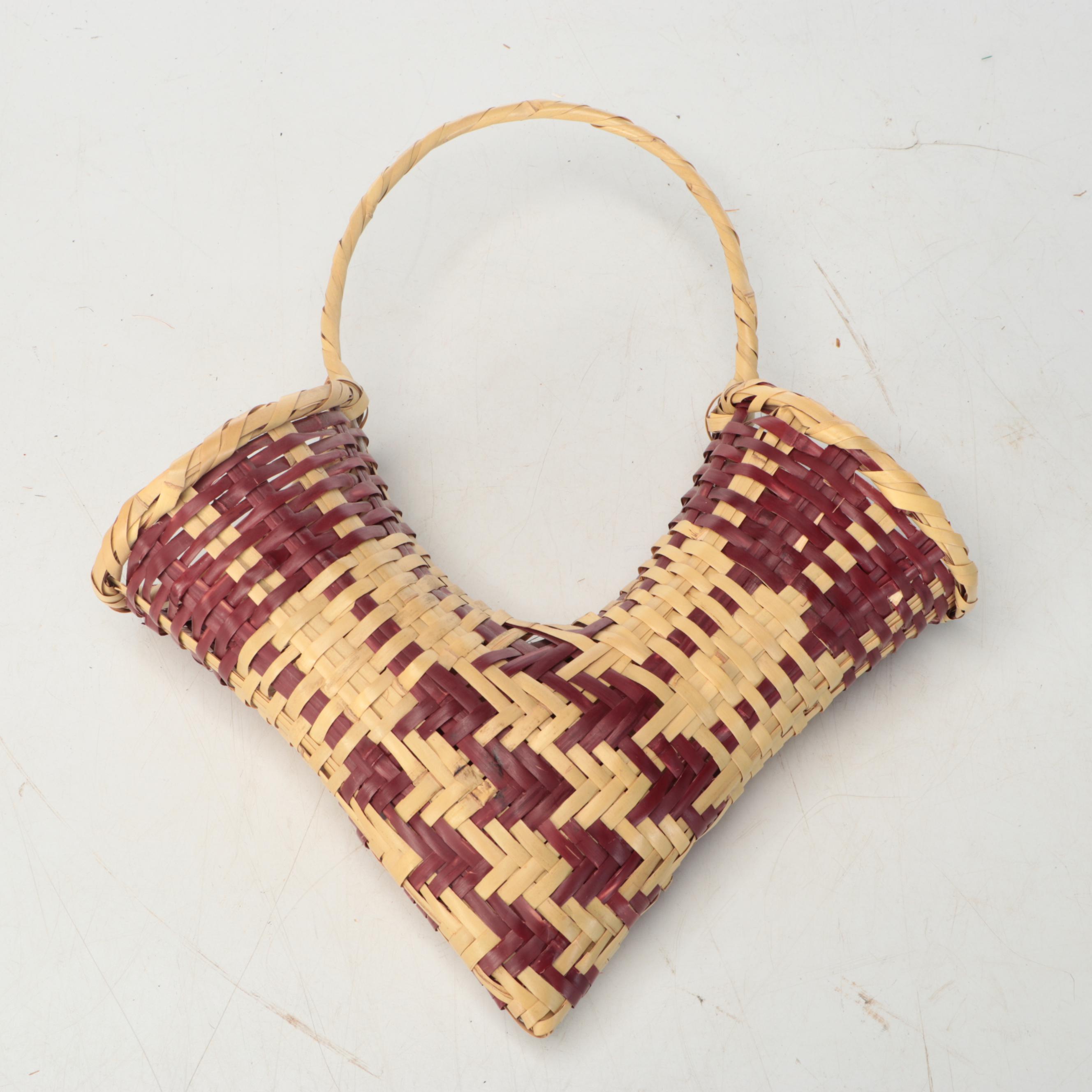 Eleanor Ferris Choctaw Woven Swamp Cane Elbow Basket with Dorothy Chapman Vessel