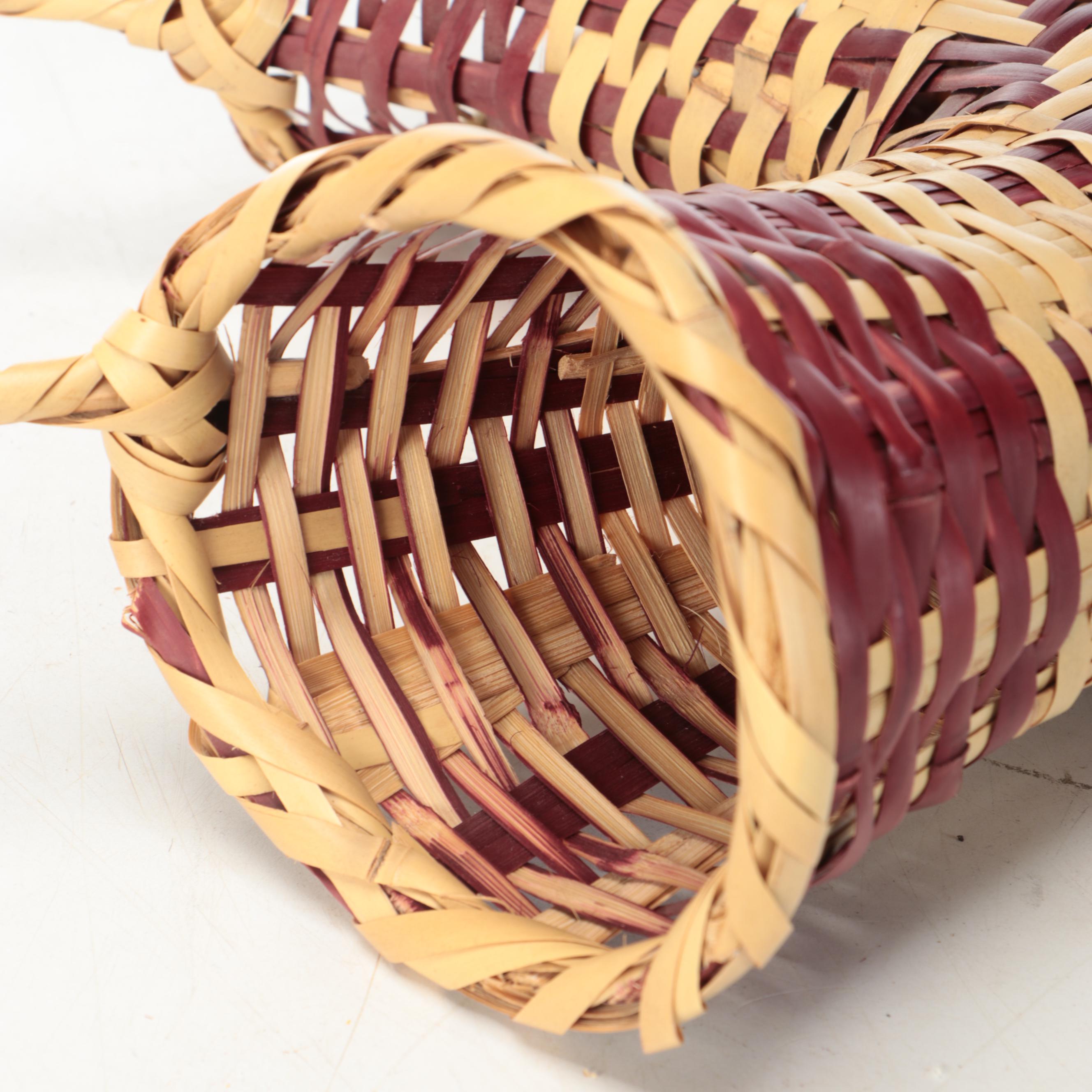 Eleanor Ferris Choctaw Woven Swamp Cane Elbow Basket with Dorothy Chapman Vessel